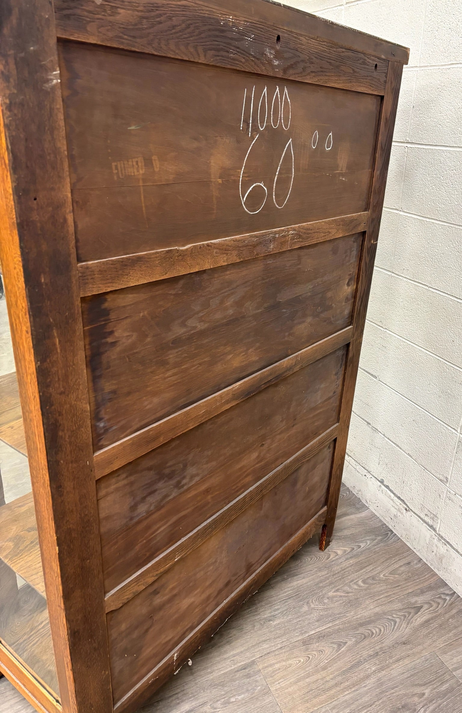 Antique Mission Arts & Crafts Quarter Sawn Oak Bookcase Display Cabinet