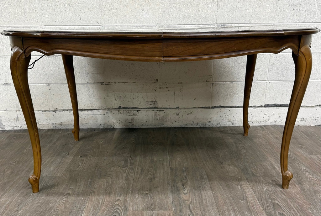 Vintage French Provincial Style Dining Table with Extension Two Leaves