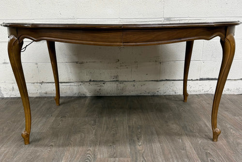 Vintage French Provincial Style Dining Table with Extension Two Leaves
