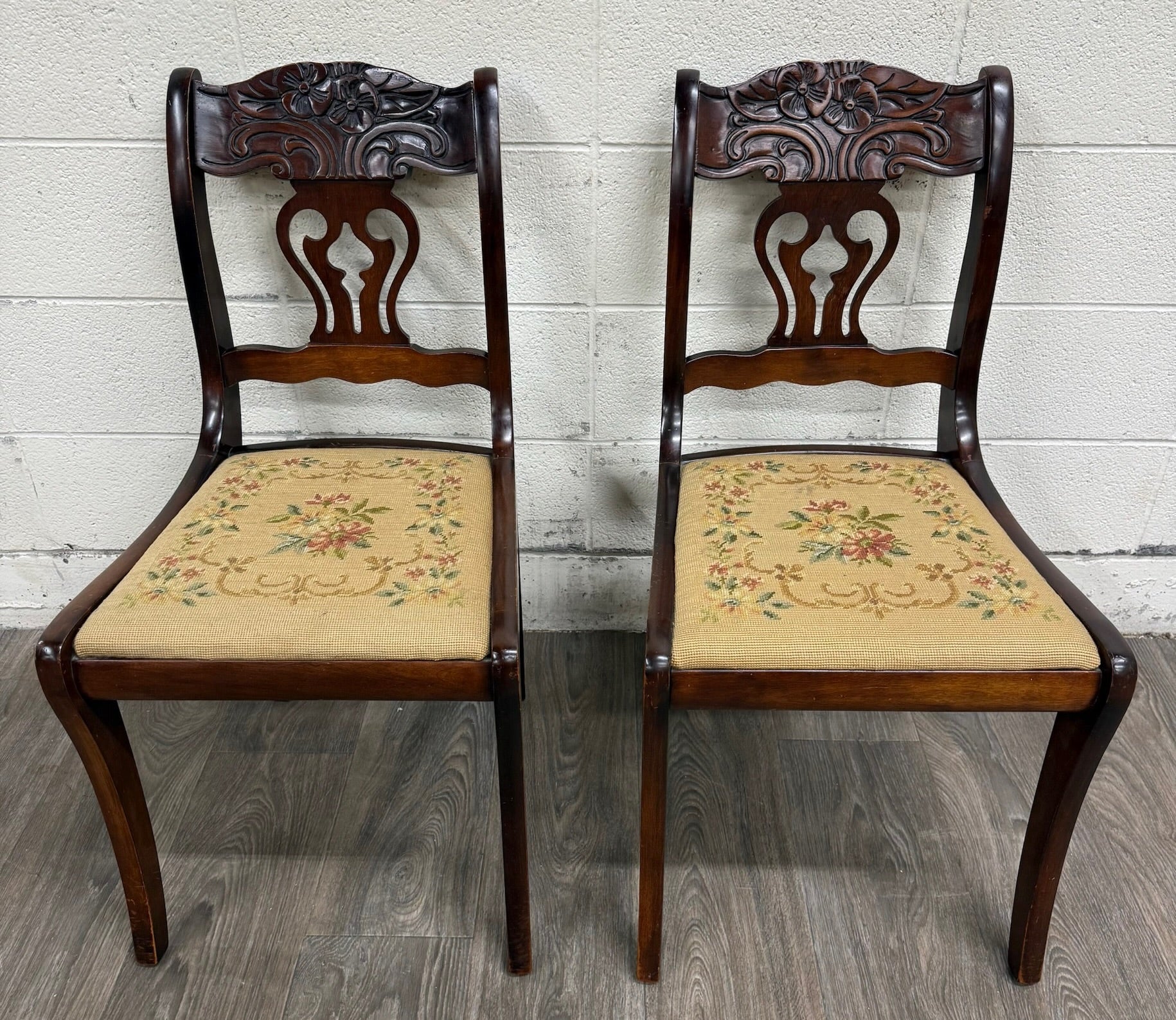 Vintage Associated Factories Duncan Phyfe Regency Style Mahogany Dining Chairs