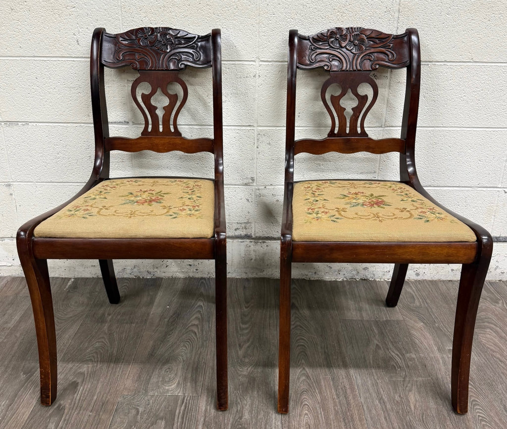 Vintage Associated Factories Duncan Phyfe Regency Style Mahogany Dining Chairs