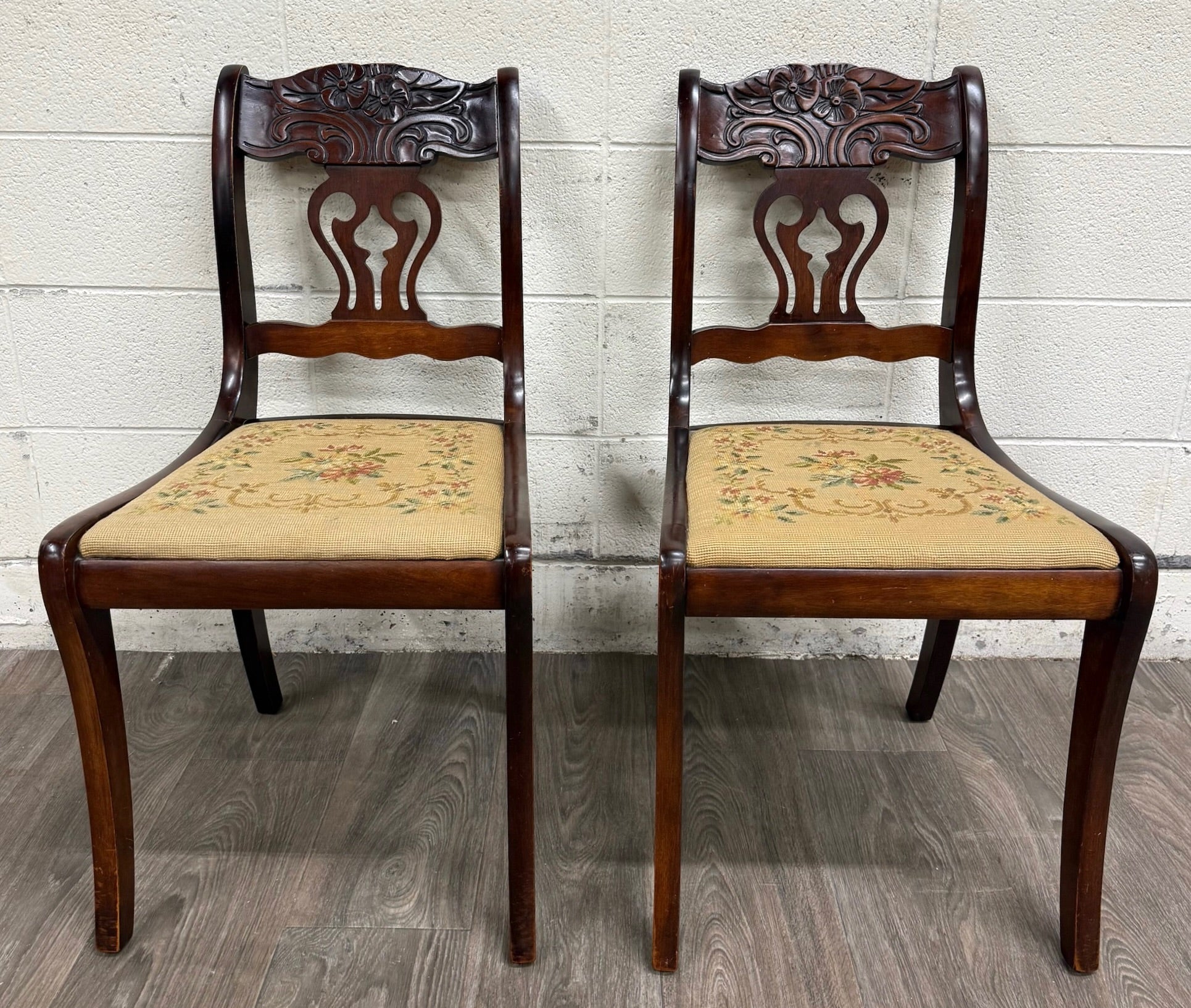 Vintage Associated Factories Duncan Phyfe Regency Style Mahogany Dining Chairs