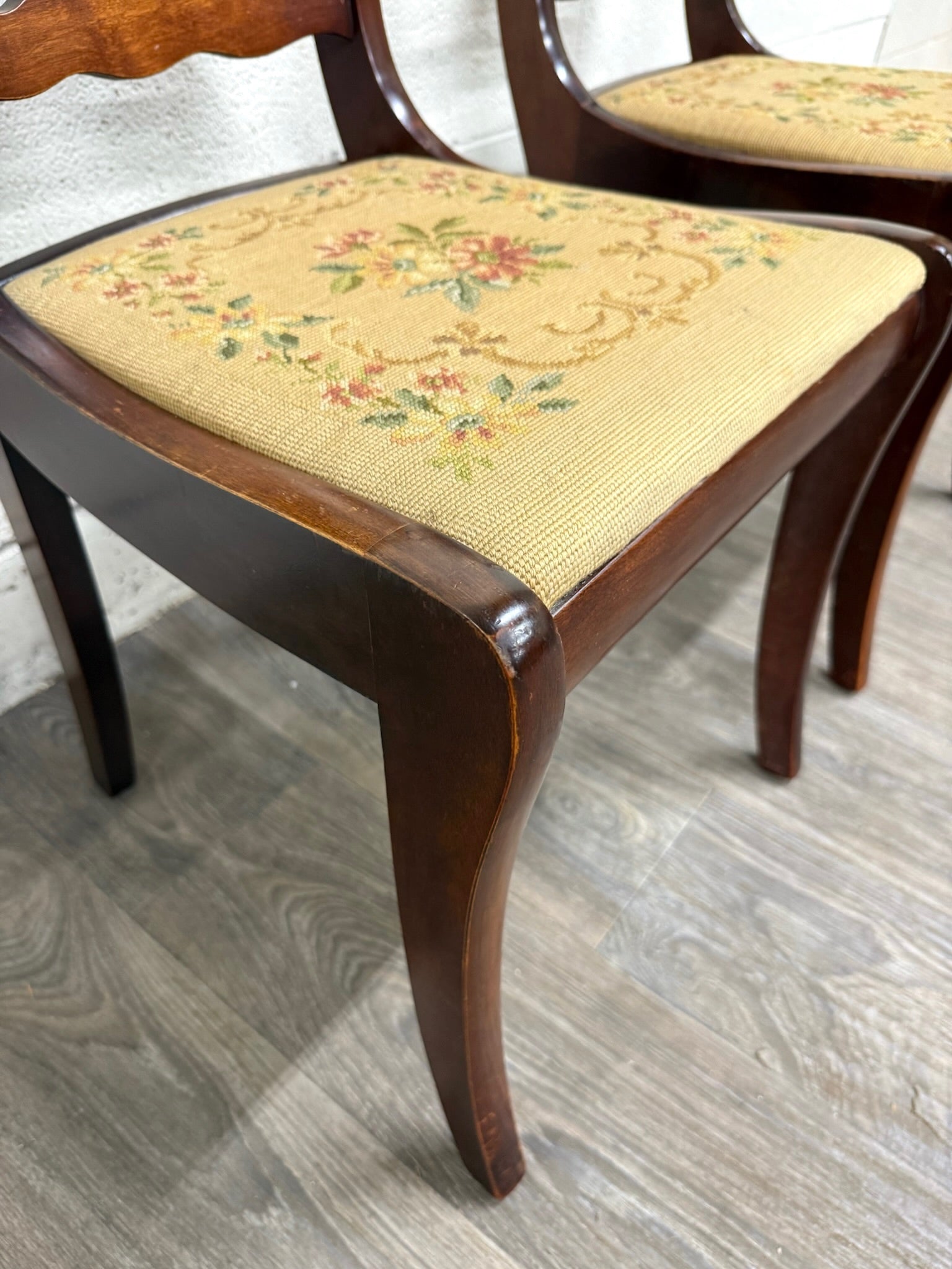 Vintage Associated Factories Duncan Phyfe Regency Style Mahogany Dining Chairs