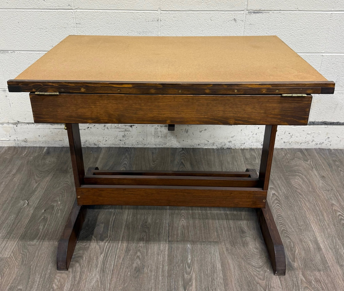 Vintage Adjustable Architect Drafting Table with Storage Compartment