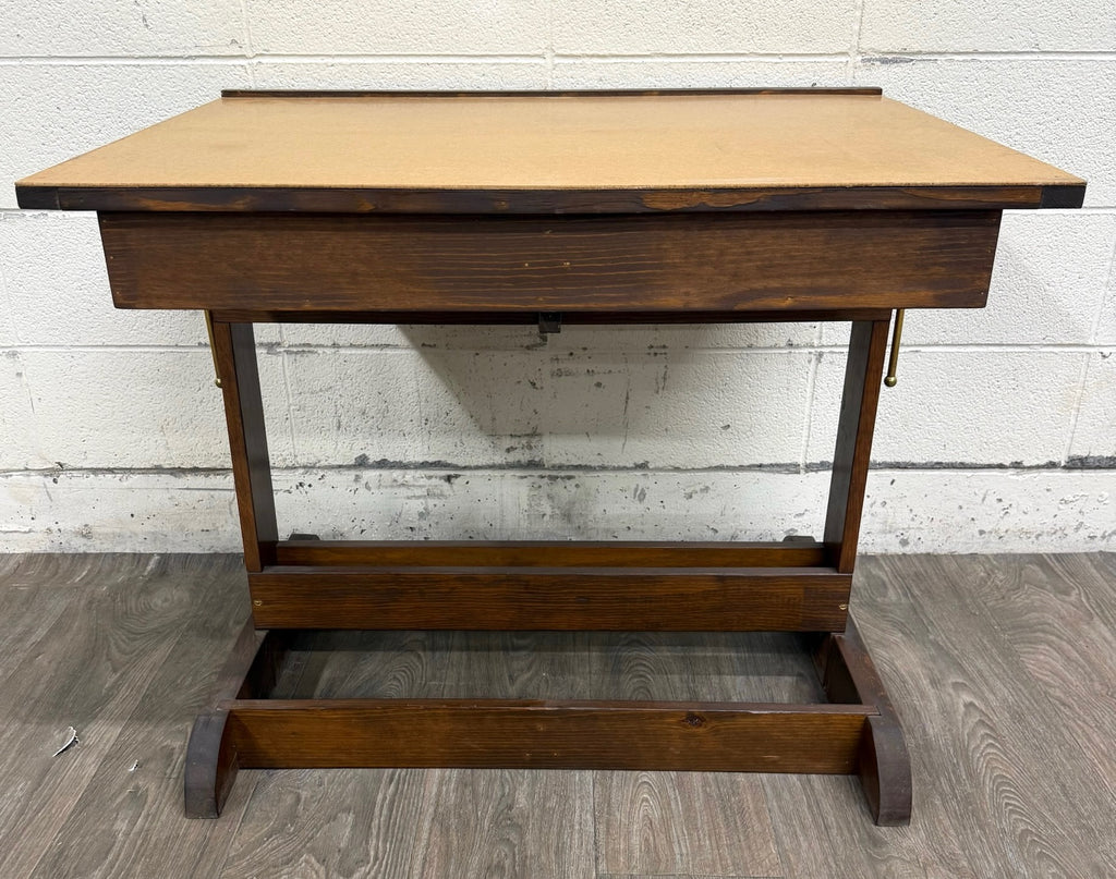 Vintage Adjustable Architect Drafting Table with Storage Compartment