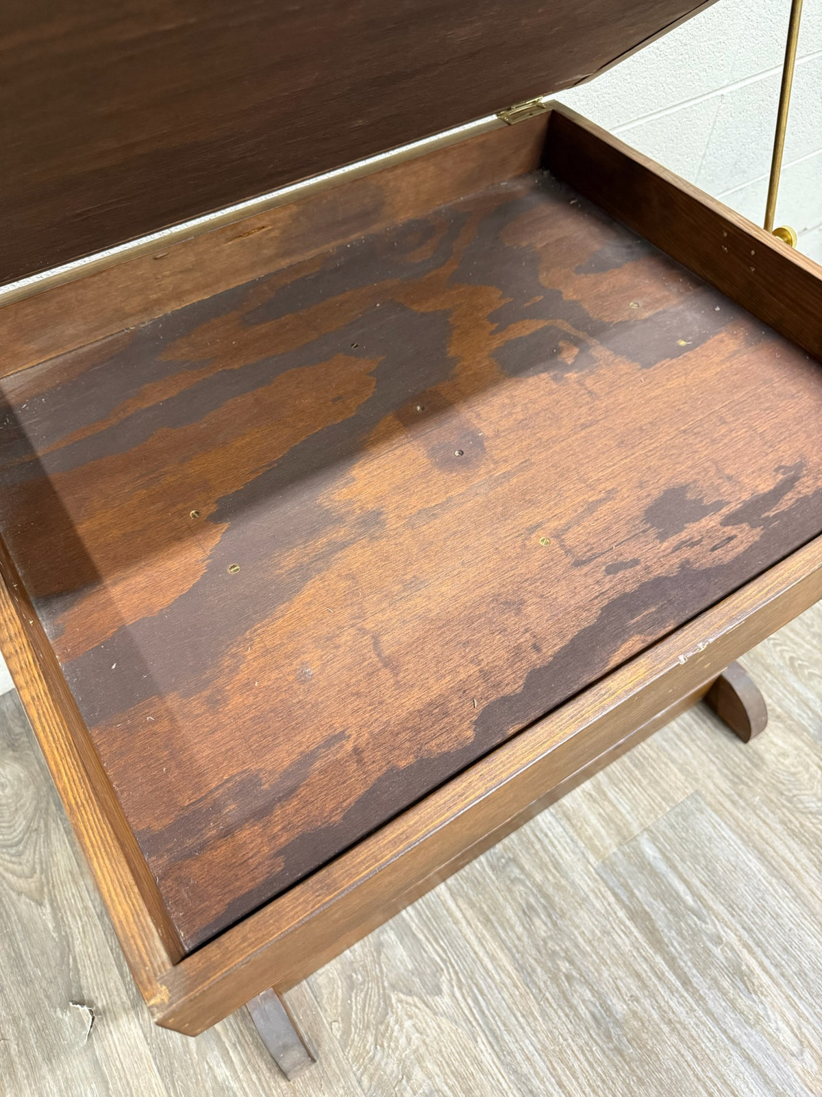 Vintage Adjustable Architect Drafting Table with Storage Compartment
