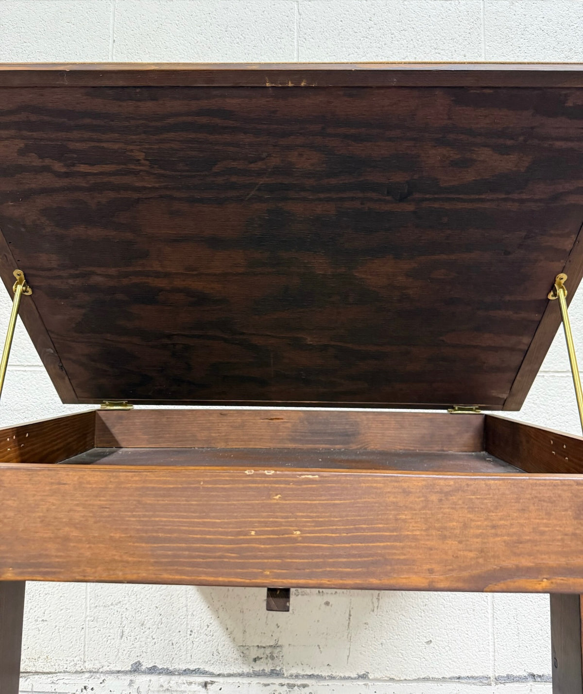 Vintage Adjustable Architect Drafting Table with Storage Compartment