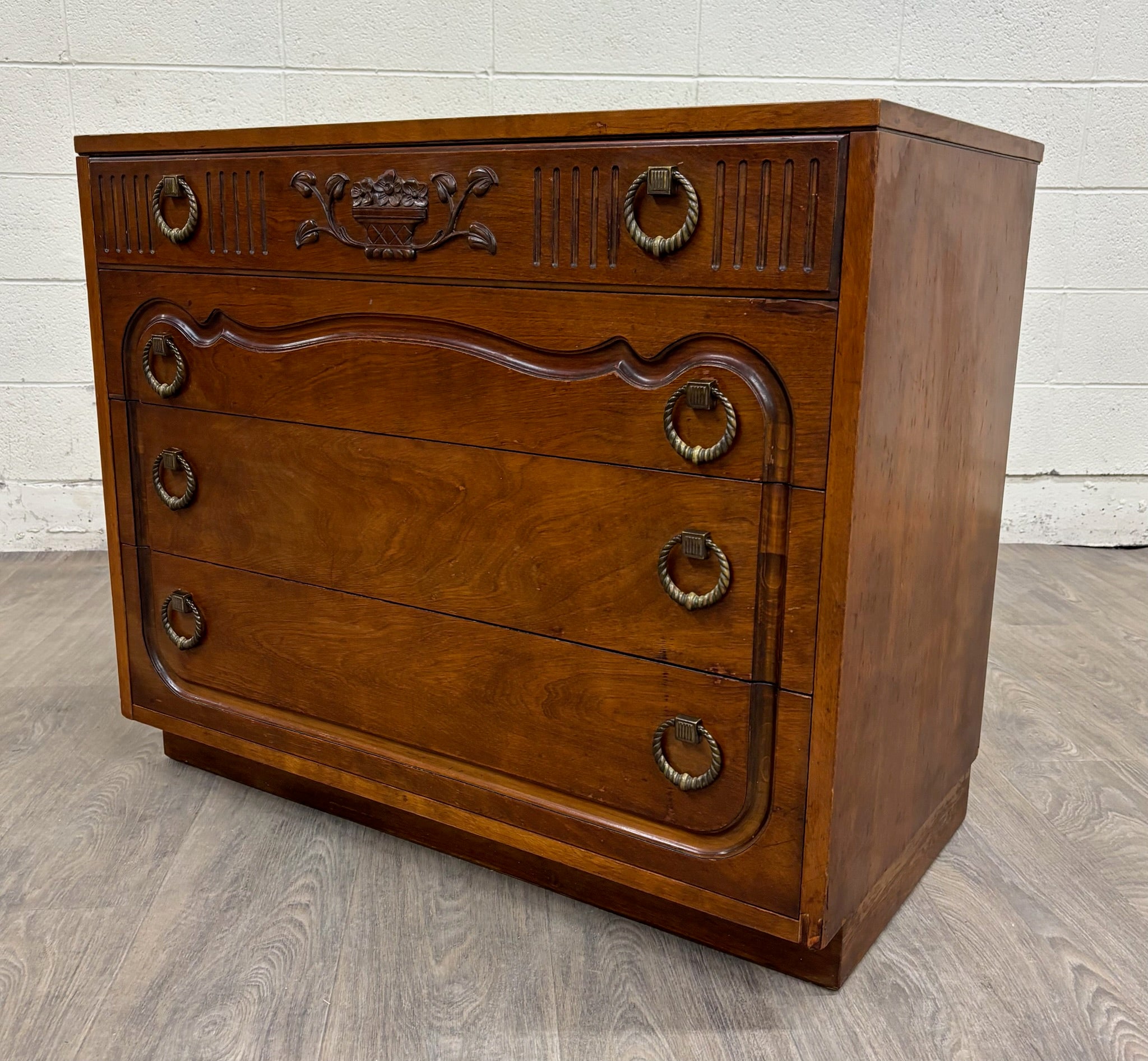 Vintage Johnson Furniture Co 1930s Walnut Chest of Drawers
