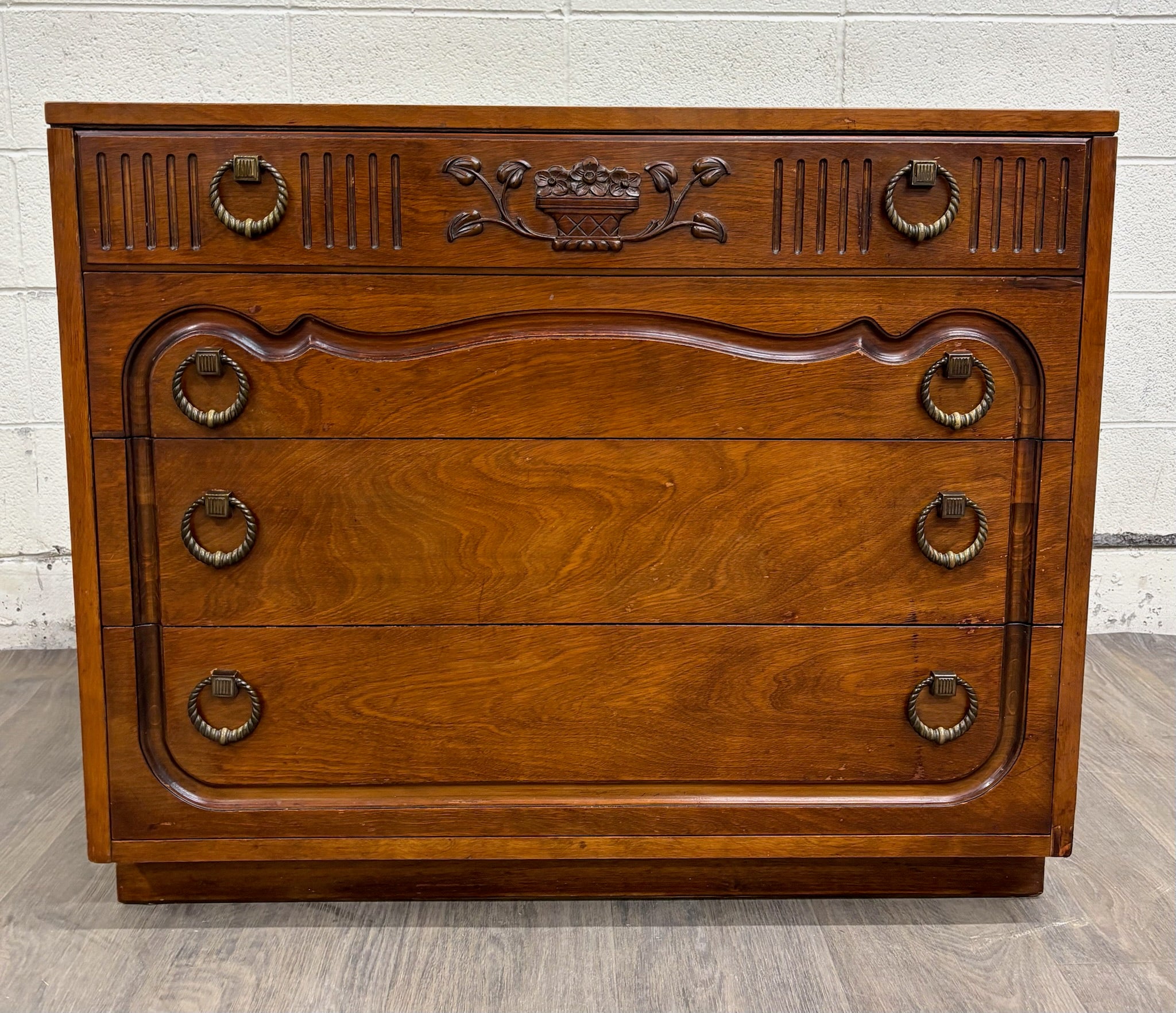 Vintage Johnson Furniture Co 1930s Walnut Chest of Drawers