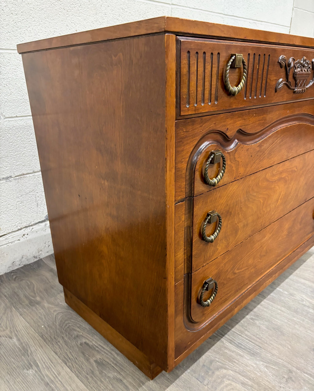 Vintage Johnson Furniture Co 1930s Walnut Chest of Drawers