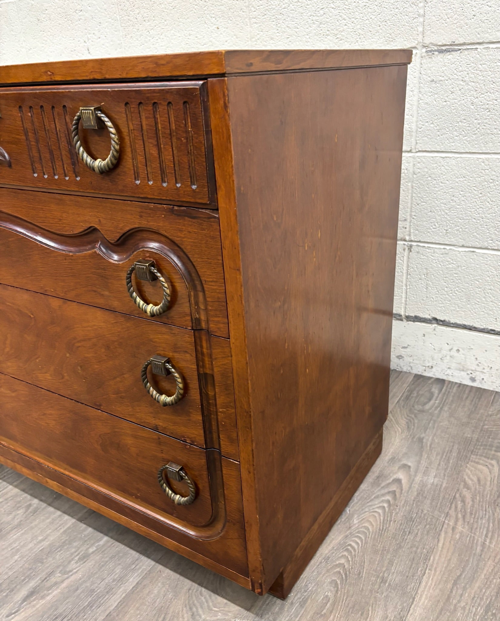 Vintage Johnson Furniture Co 1930s Walnut Chest of Drawers