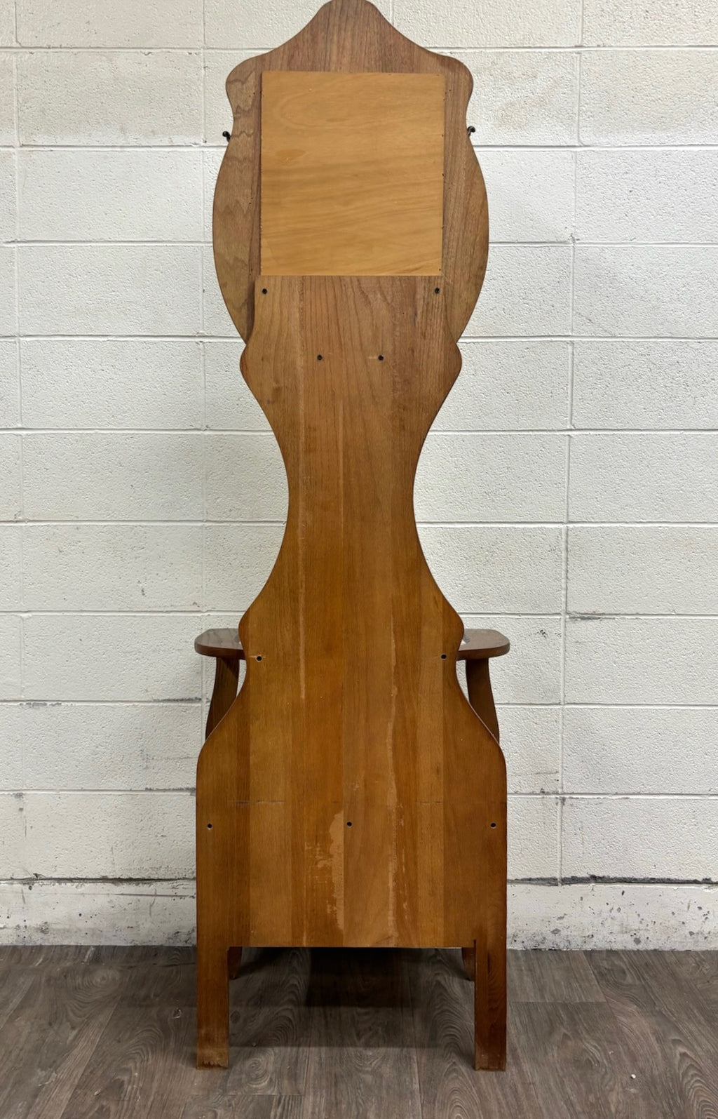 Antique Arts and Crafts Style American Oak Hall Tree with Mirror and Storage