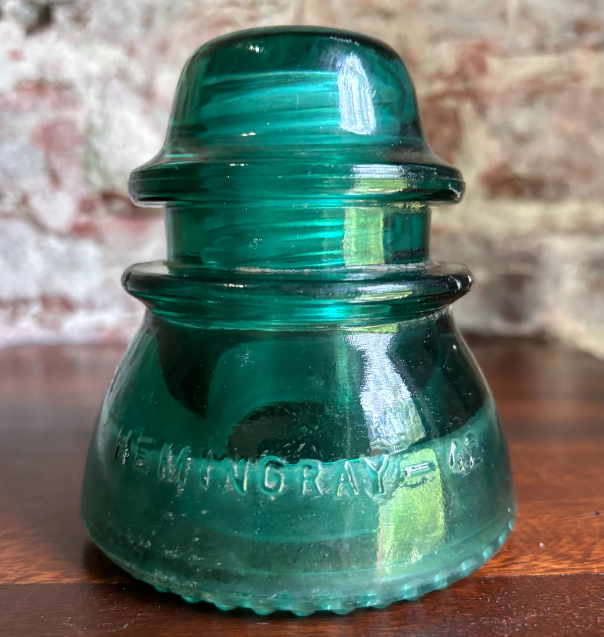 Antique Hemingray 42 Vintage Aqua Blue Glass Telephone Telegraph Insulator