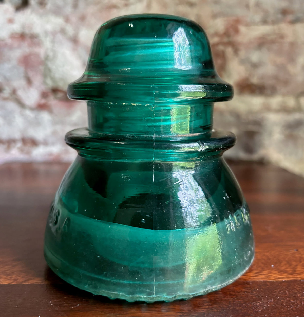 Antique Hemingray 42 Vintage Aqua Blue Glass Telephone Telegraph Insulator