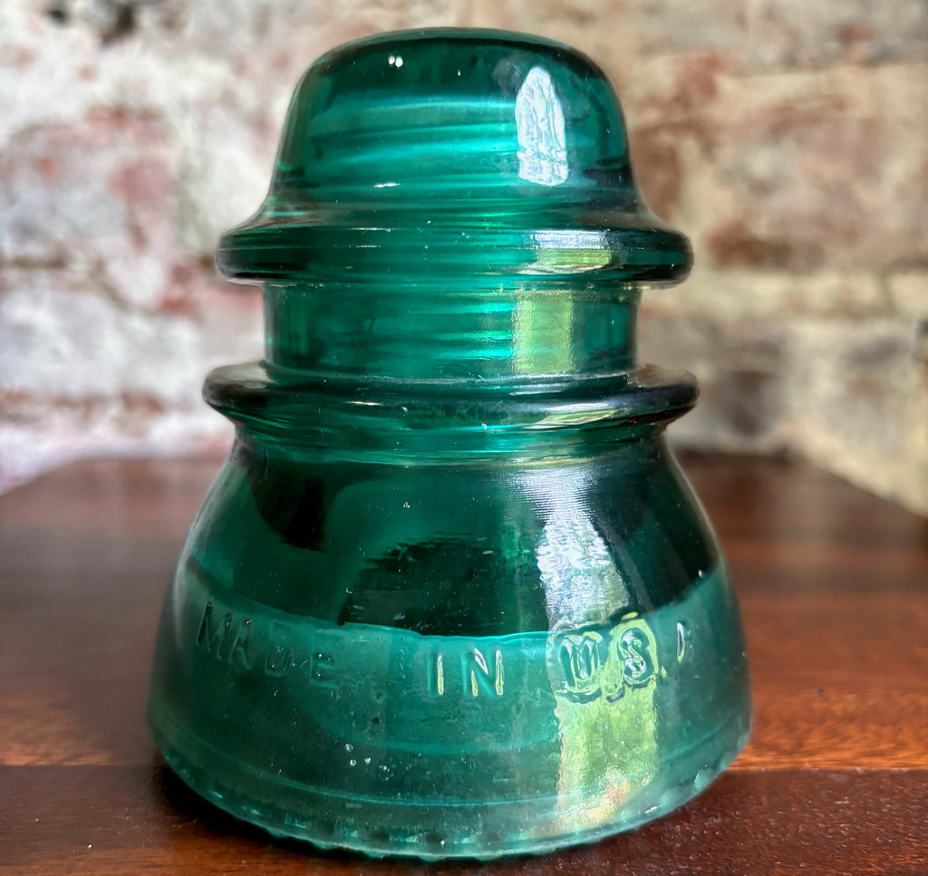 Antique Hemingray 42 Vintage Aqua Blue Glass Telephone Telegraph Insulator