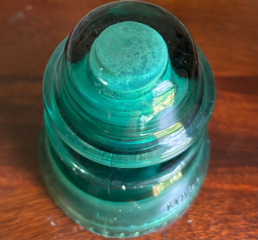 Antique Hemingray 42 Vintage Aqua Blue Glass Telephone Telegraph Insulator