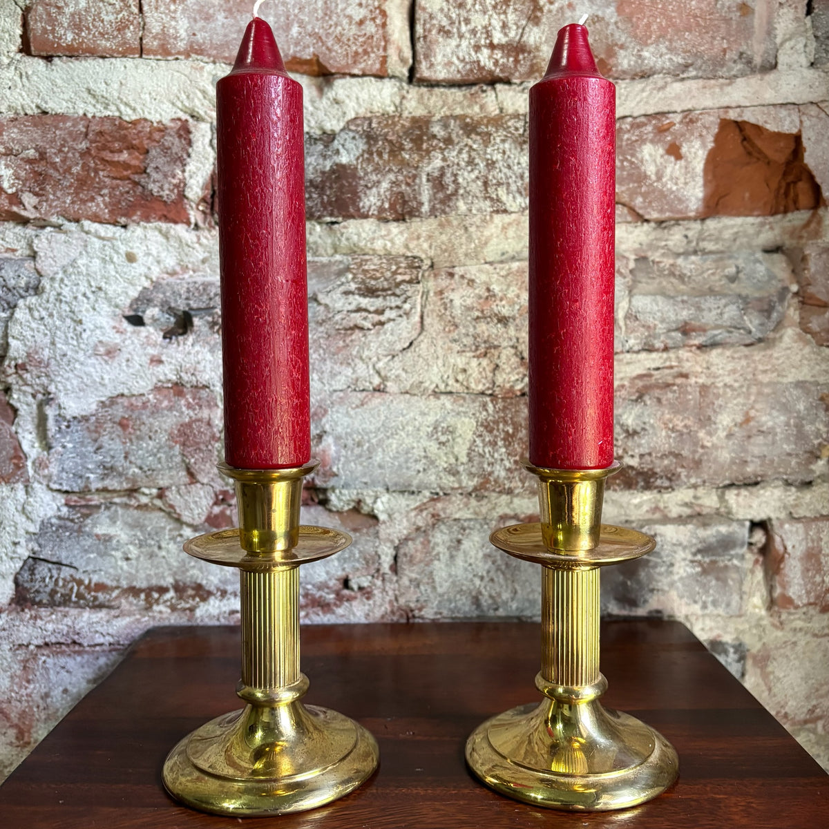 Vintage Hallmark Brass Candlestick Holders - Pair