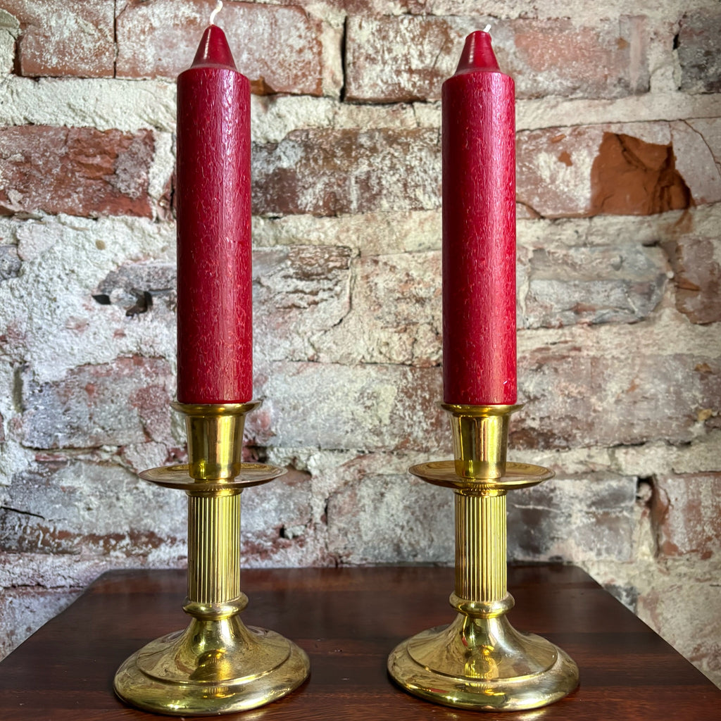 Vintage Hallmark Brass Candlestick Holders - Pair