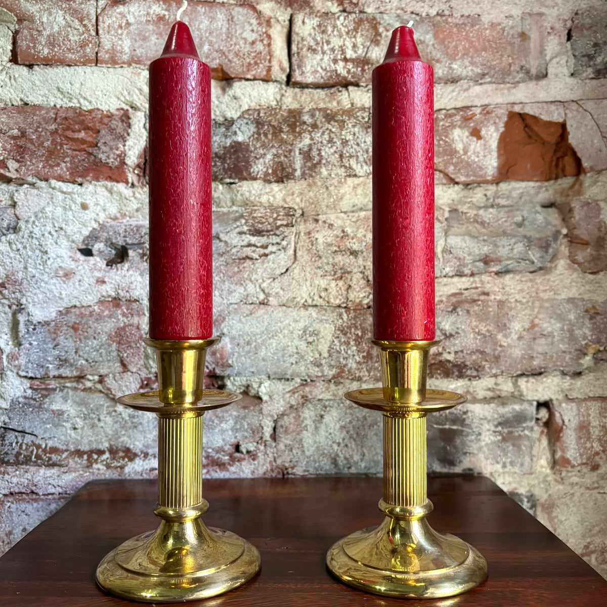 Vintage Hallmark Brass Candlestick Holders - Pair