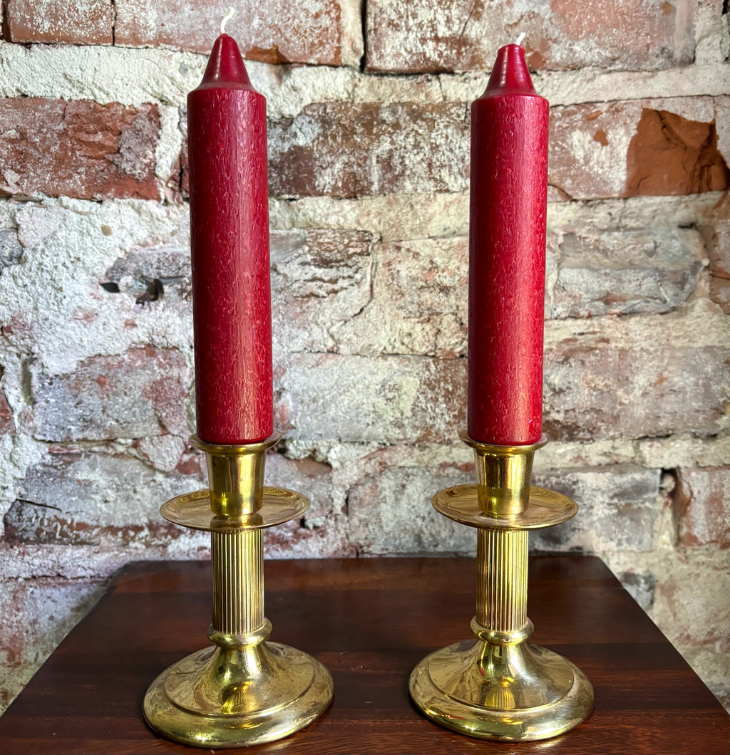 Vintage Hallmark Brass Candlestick Holders - Pair