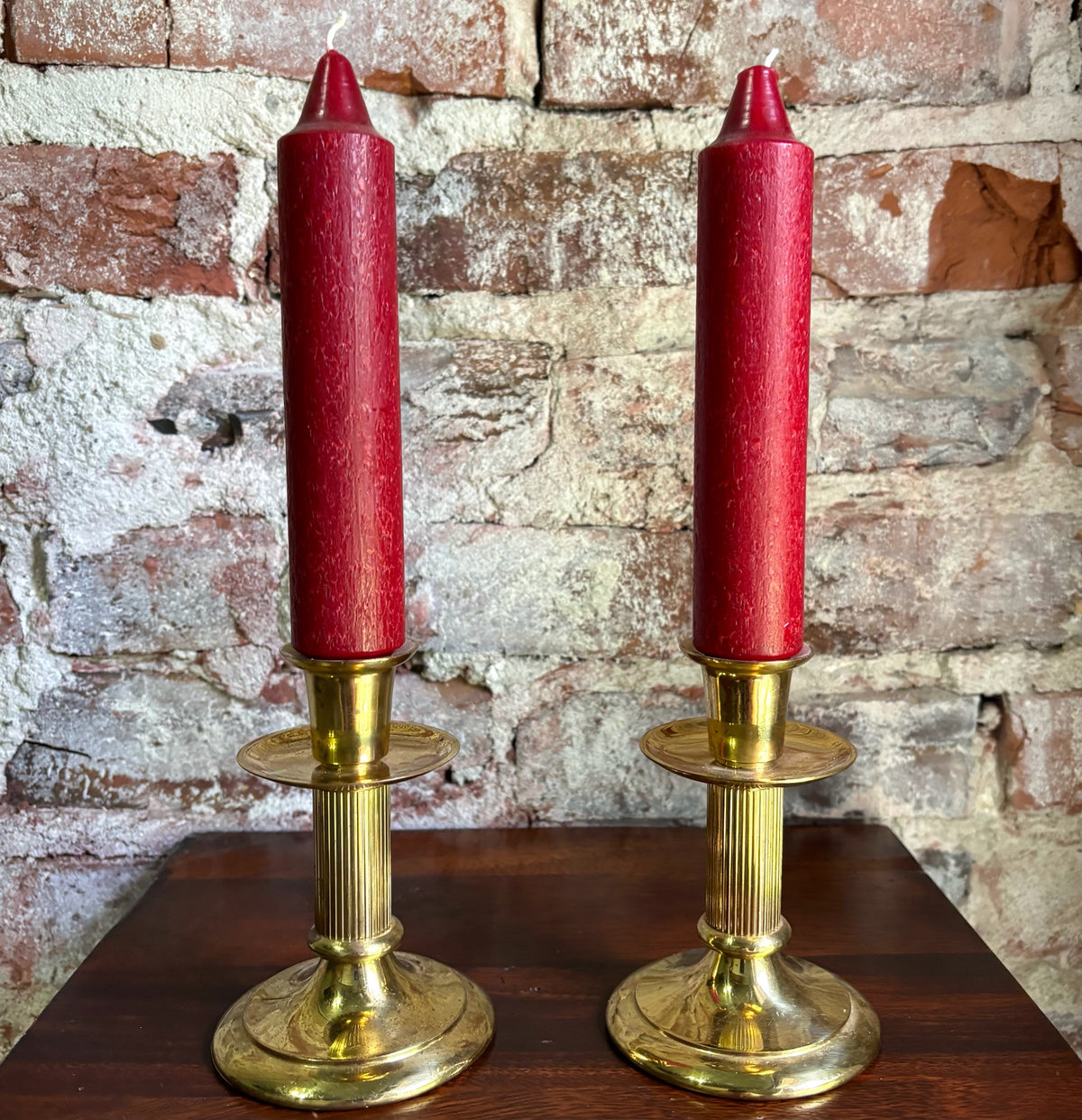 Vintage Hallmark Brass Candlestick Holders - Pair