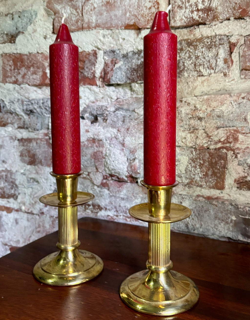 Vintage Hallmark Brass Candlestick Holders - Pair