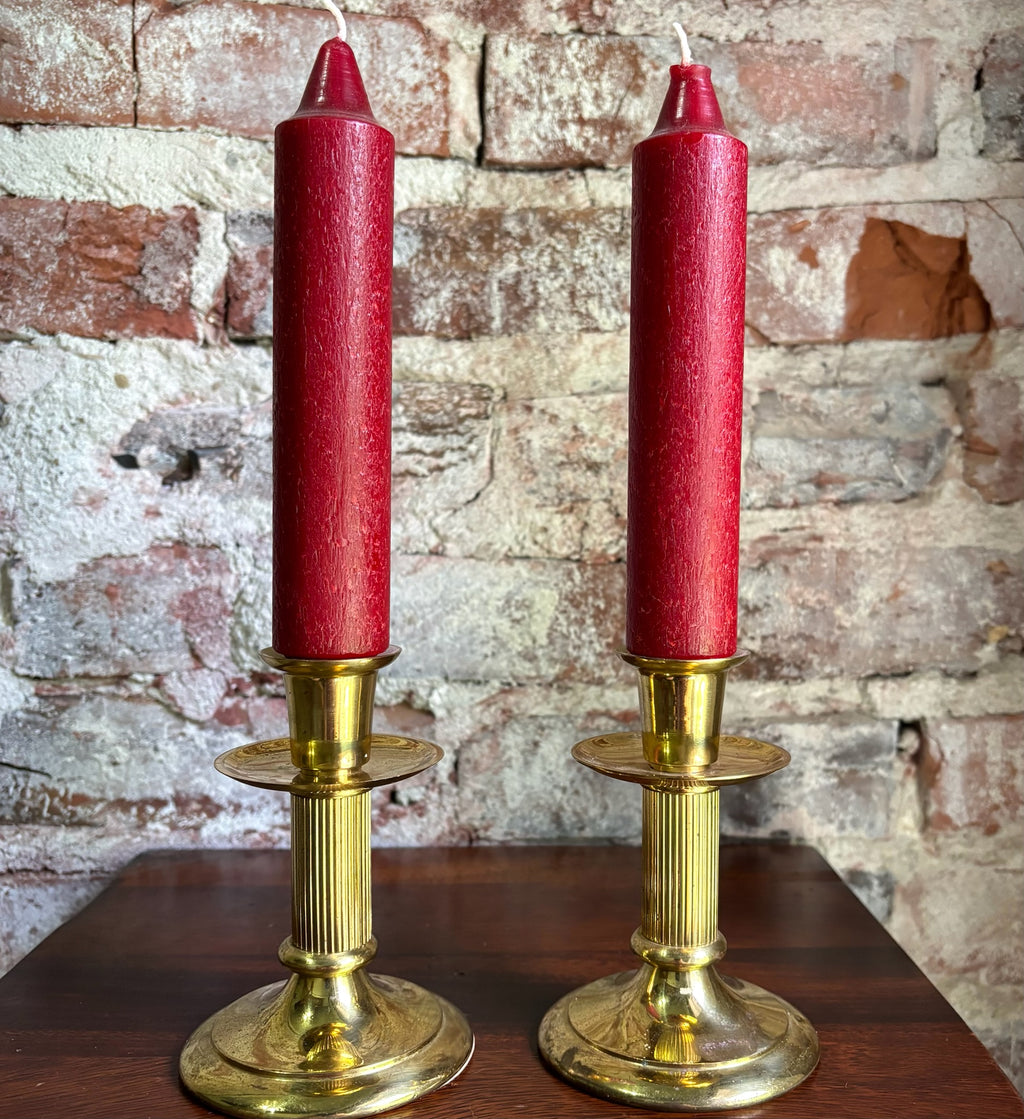Vintage Hallmark Brass Candlestick Holders - Pair