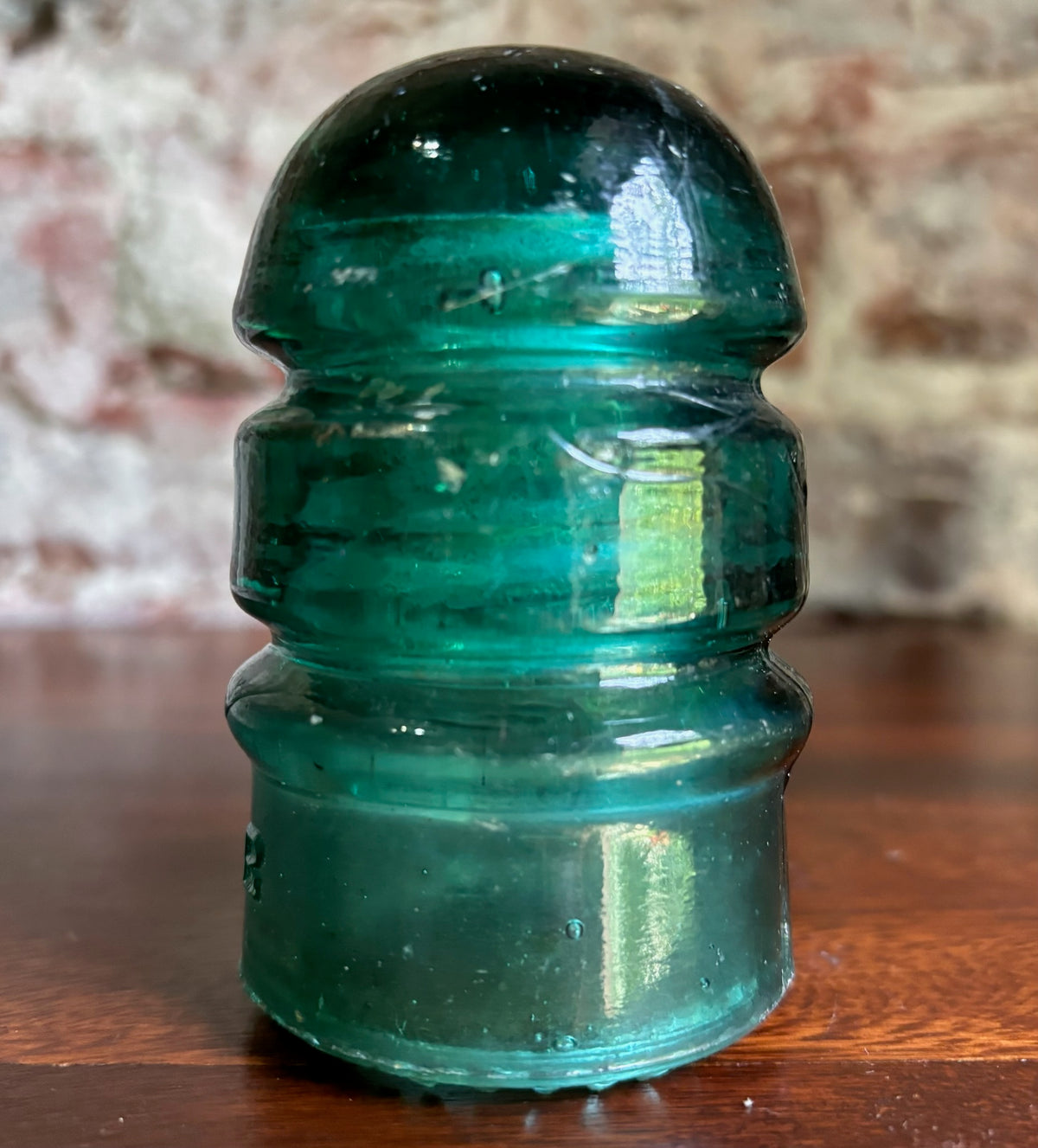 Antique Brookfield Glass Company CD 145 Beehive Aqua Blue Glass Insulator