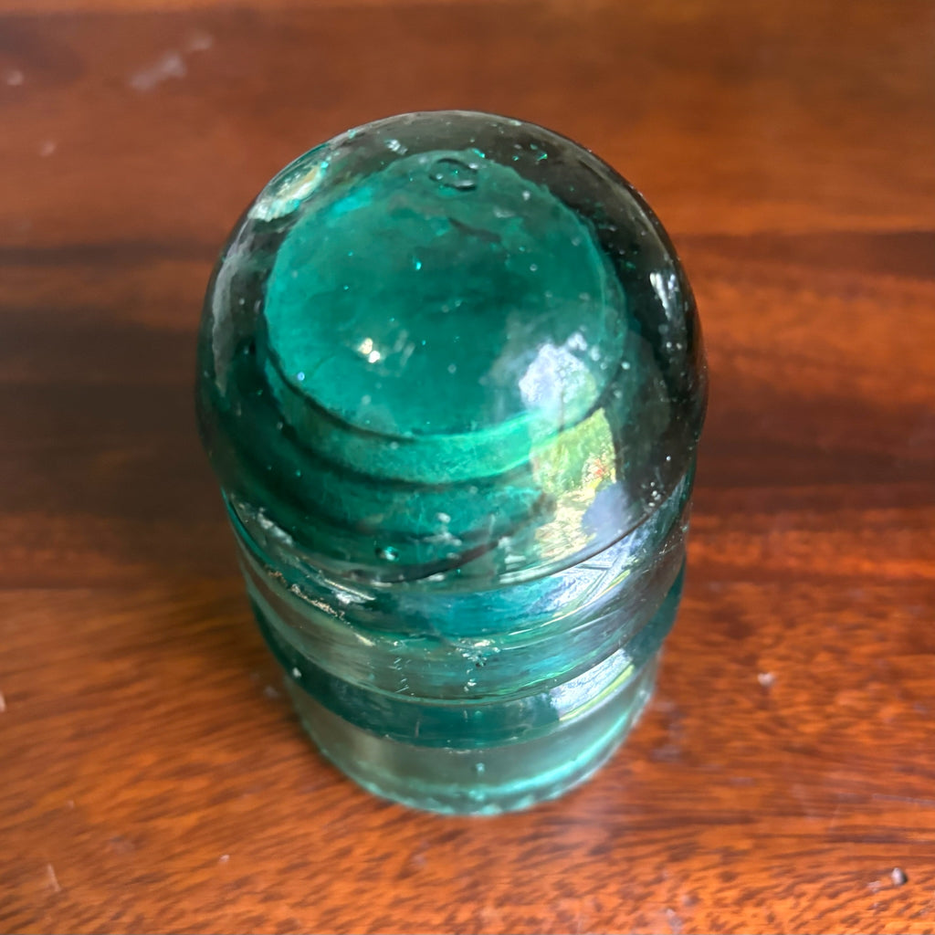 Antique Brookfield Glass Company CD 145 Beehive Aqua Blue Glass Insulator