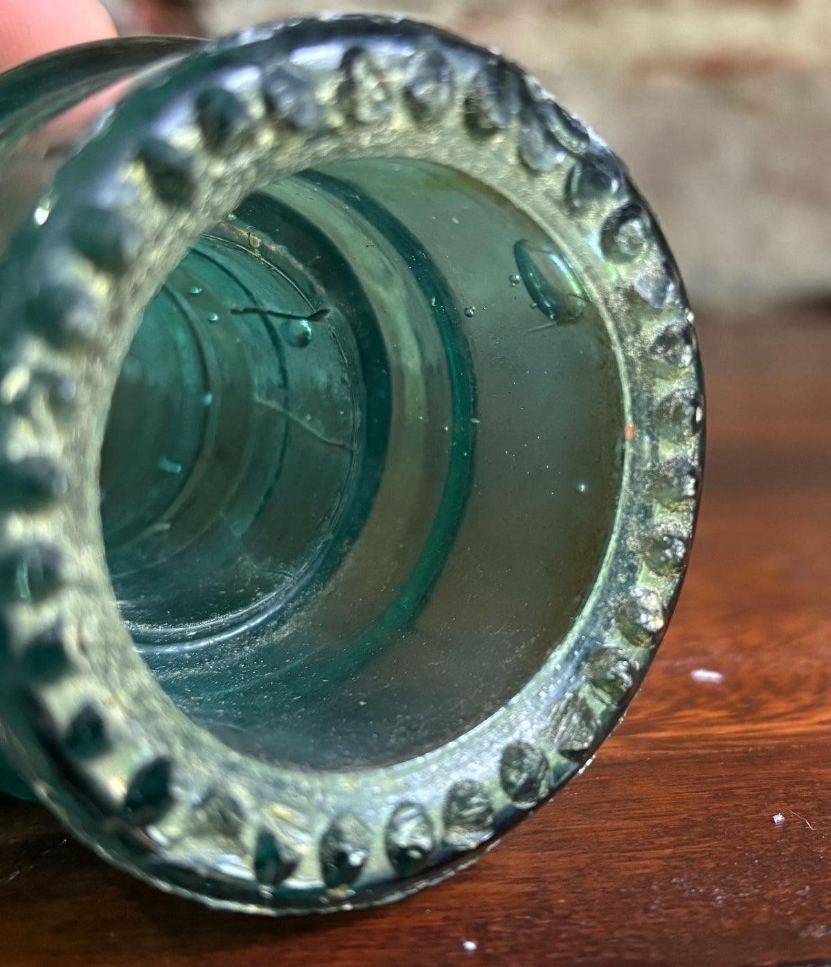 Antique Brookfield Glass Company CD 145 Beehive Aqua Blue Glass Insulator