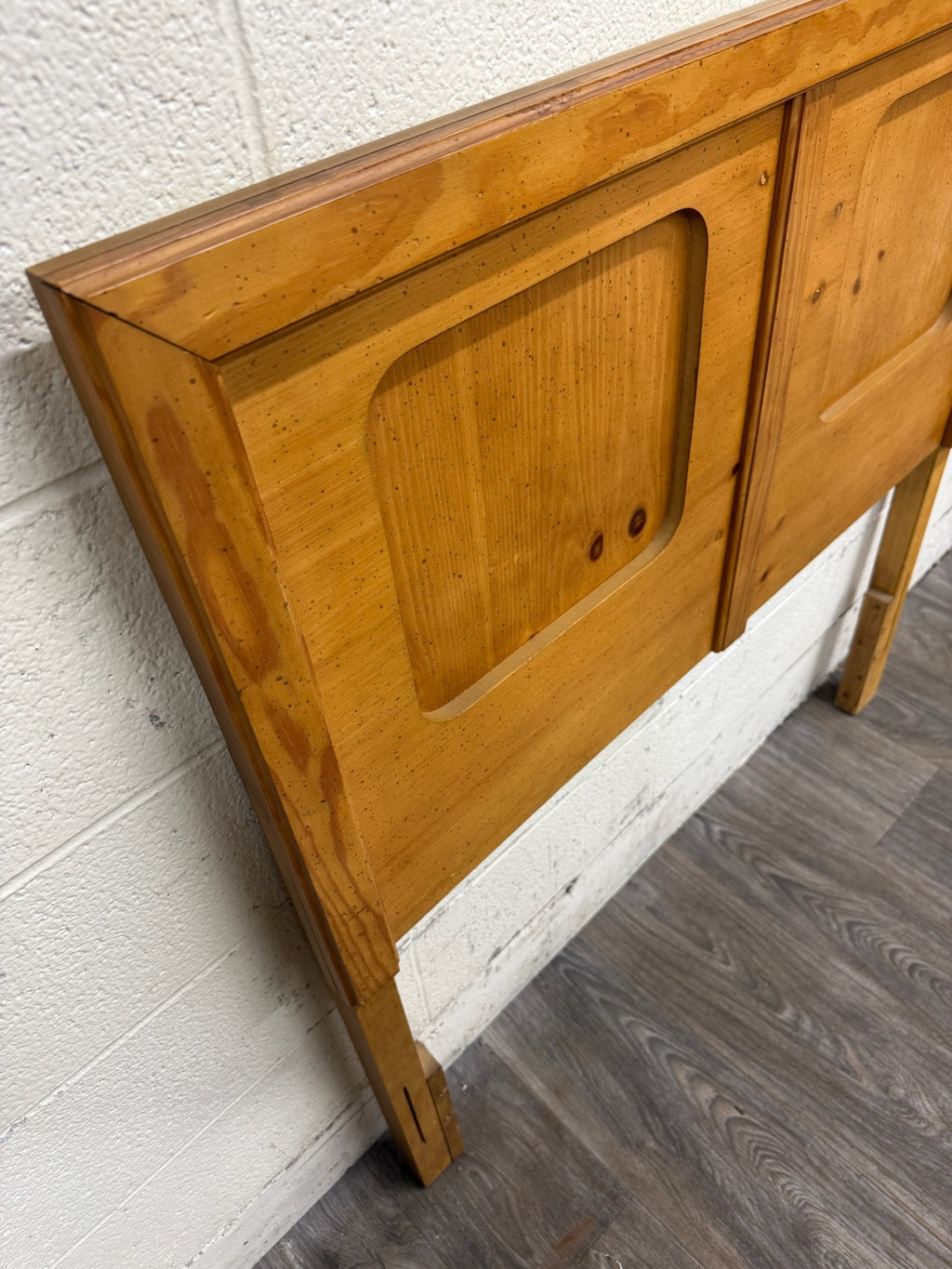 Vintage Full OR Queen Size Convertible 1970s Rustic Modern Headboard