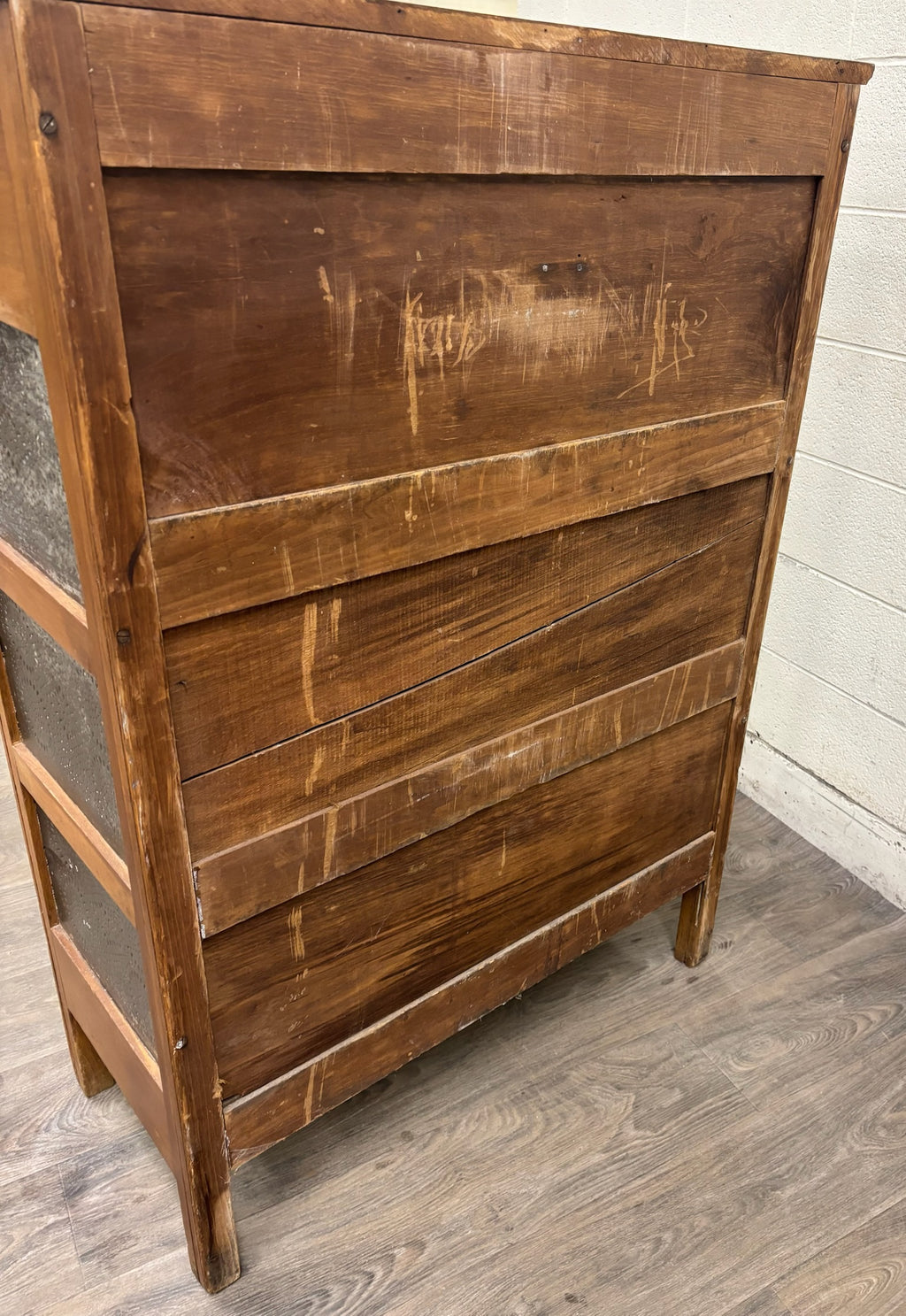 Antique Rustic French Provincial Punched Tin Pie Safe Jelly Cupboard Cabinet