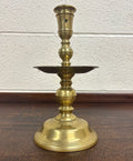 Antique Brass Candlestick Chamberstick with Drip Tray