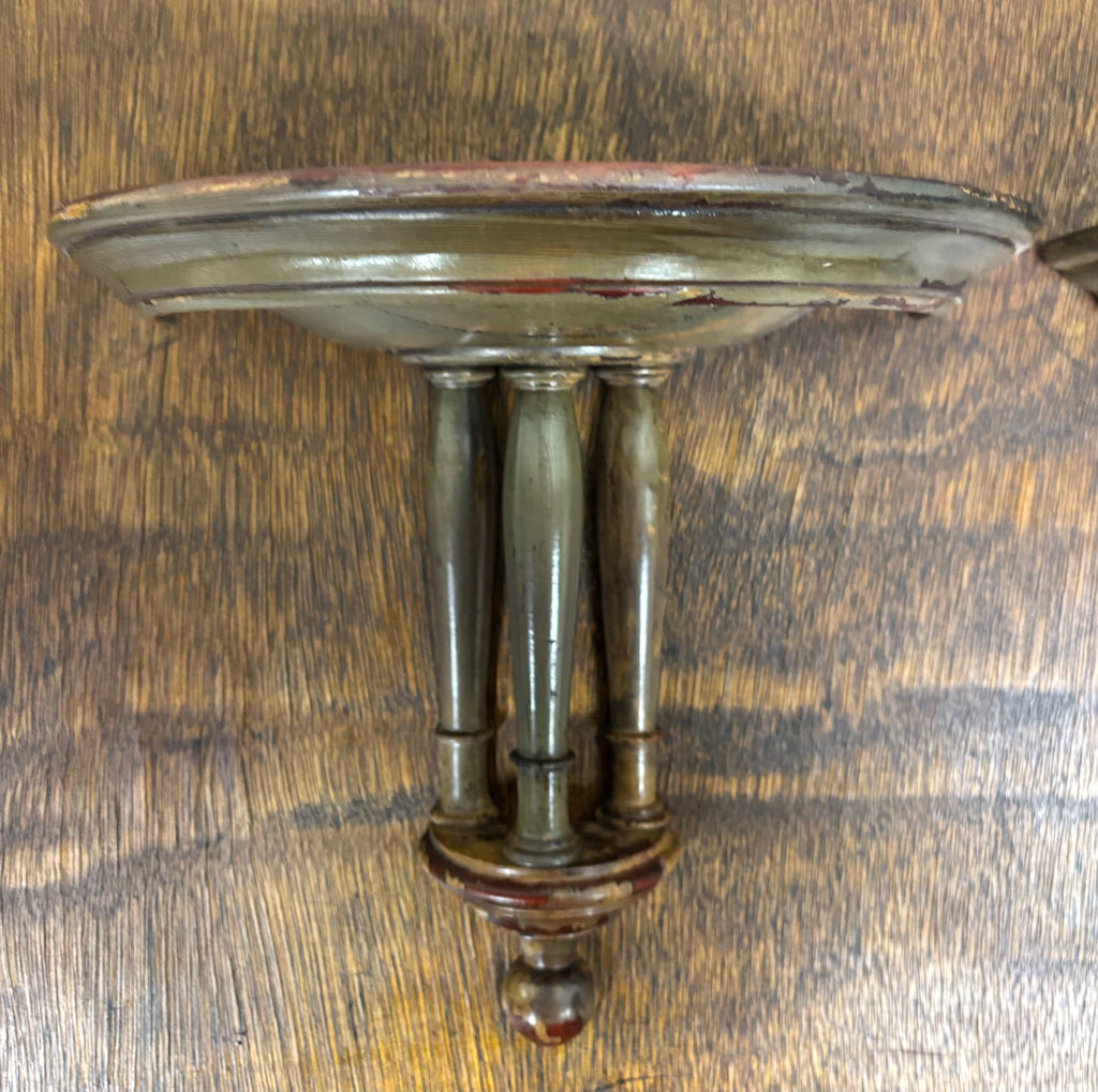 Vintage Classic Colonial Revival Wooden Wall Shelves - Pair