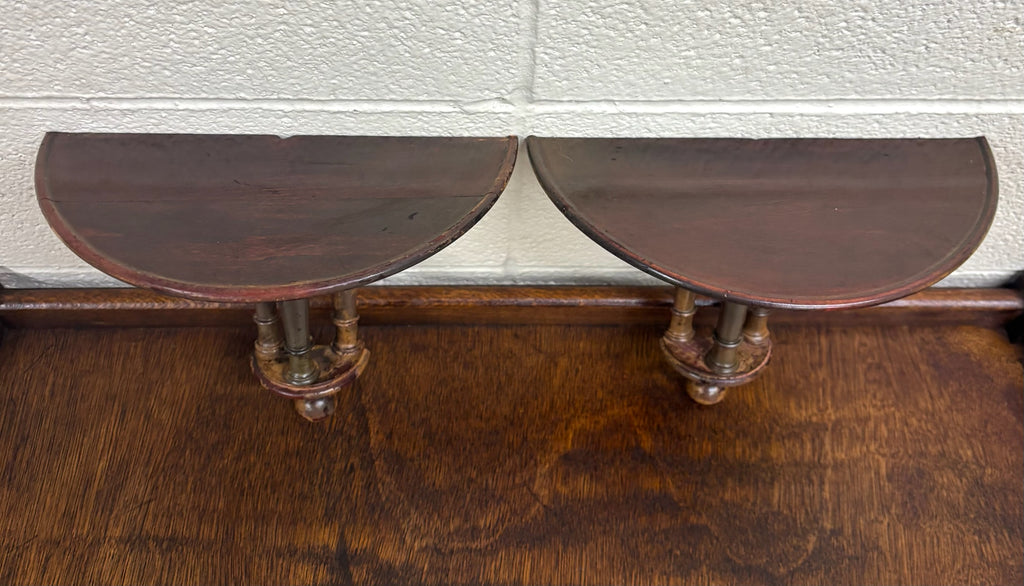 Vintage Classic Colonial Revival Wooden Wall Shelves - Pair