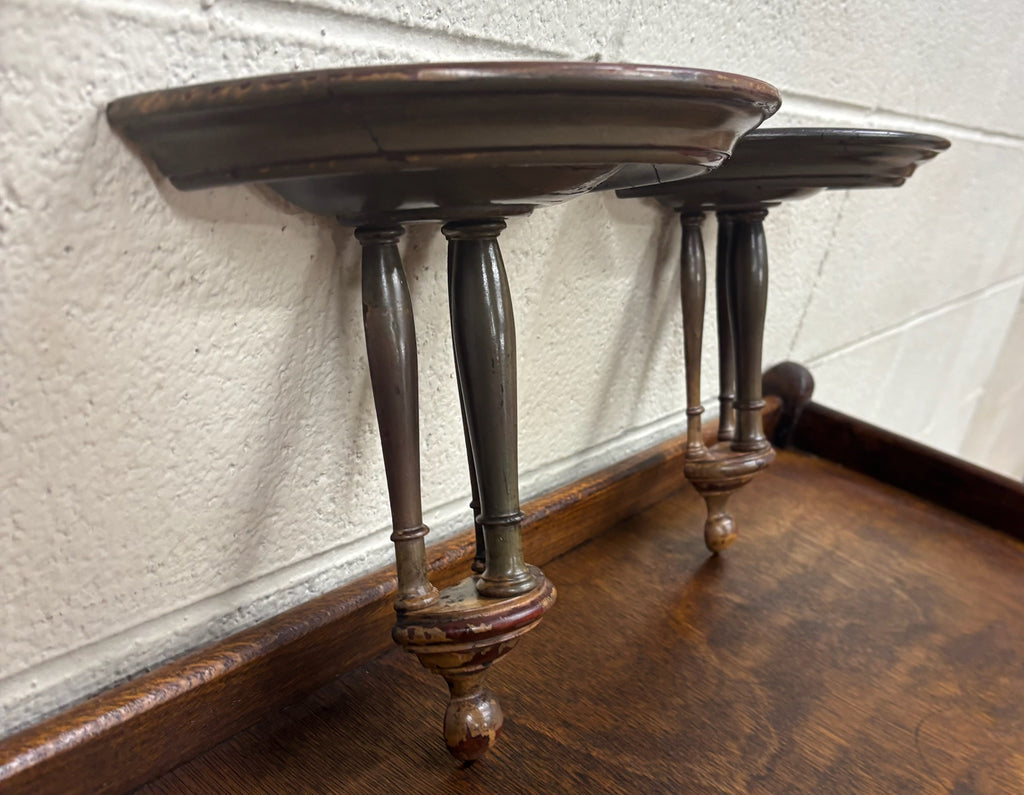Vintage Classic Colonial Revival Wooden Wall Shelves - Pair