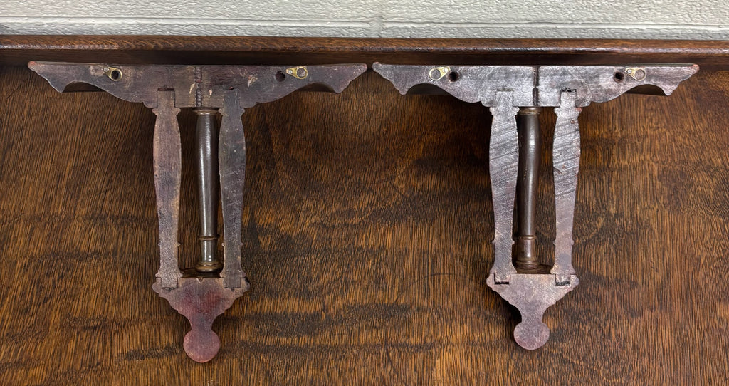 Vintage Classic Colonial Revival Wooden Wall Shelves - Pair