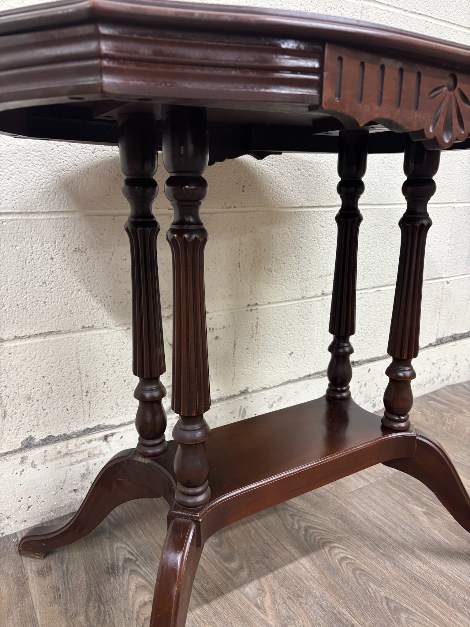 Antique Victorian Eastlake Flame Mahogany Parlor Table