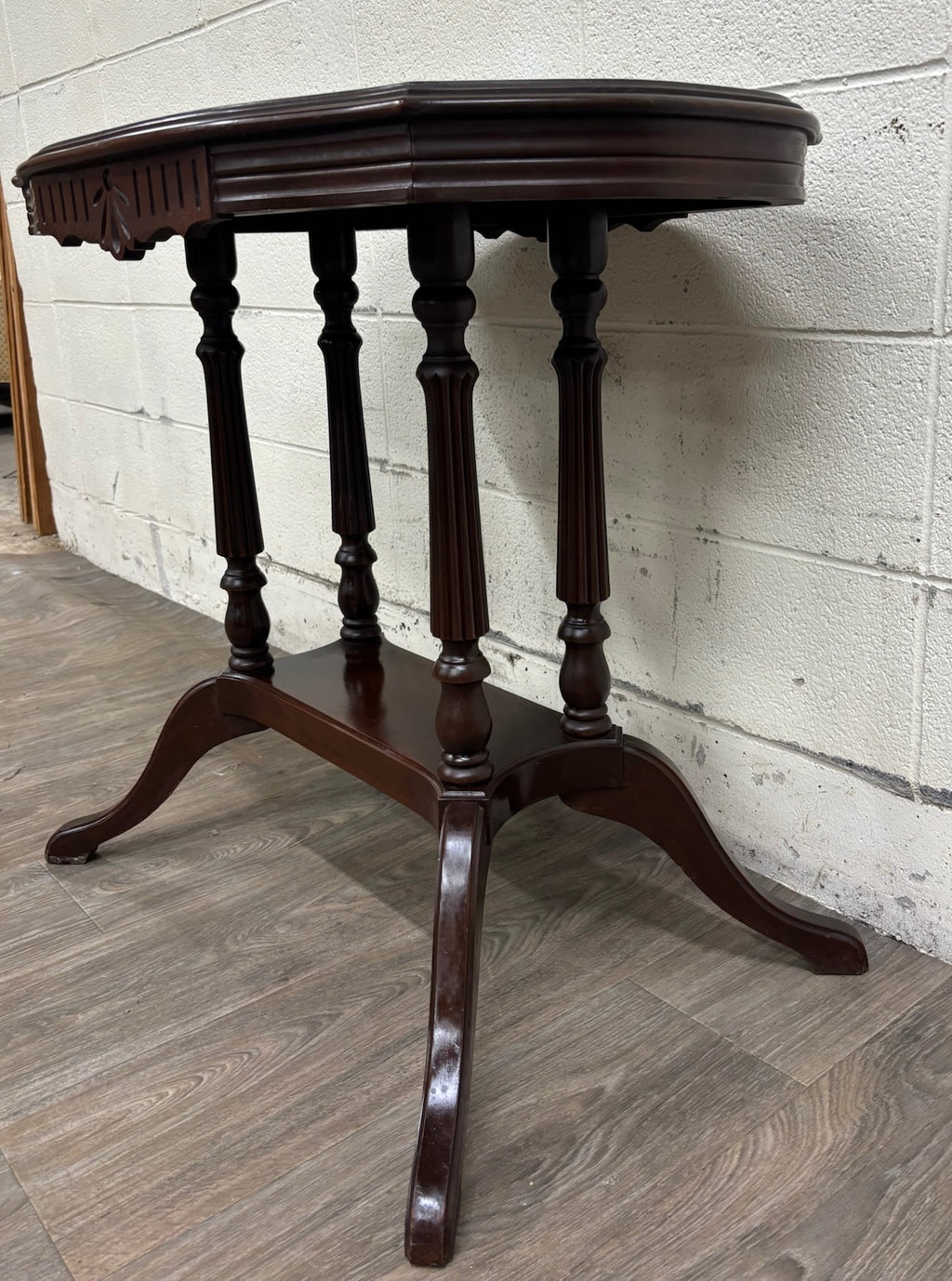 Antique Victorian Eastlake Flame Mahogany Parlor Table