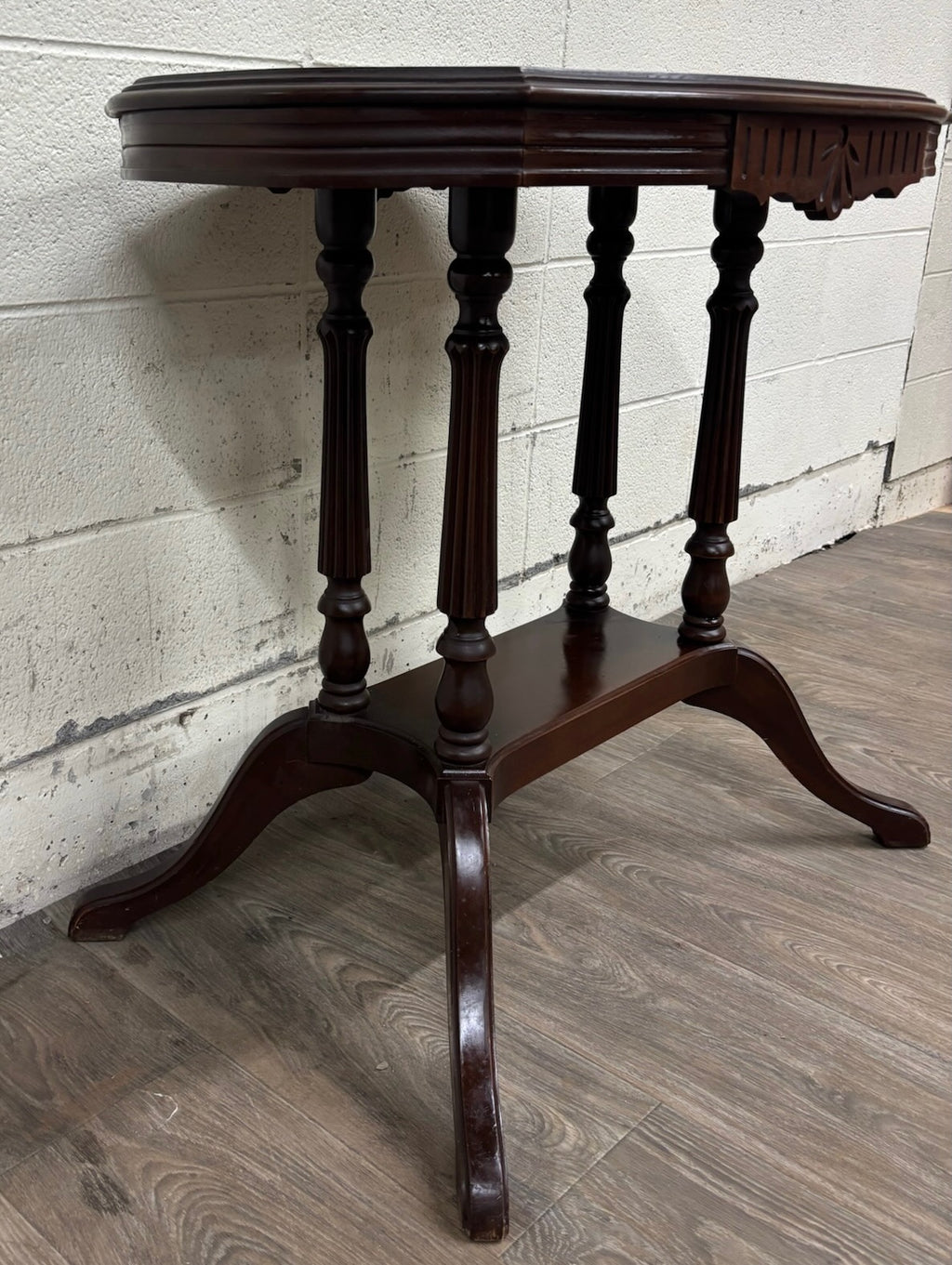 Antique Victorian Eastlake Flame Mahogany Parlor Table
