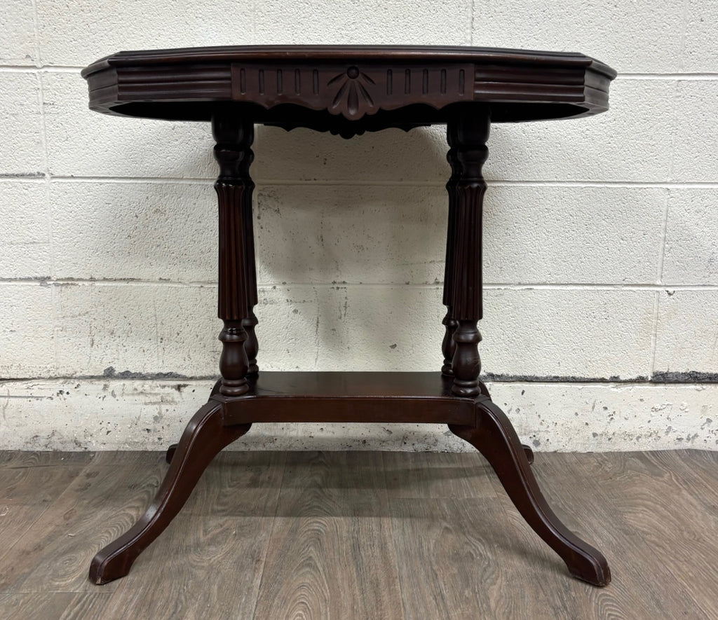 Antique Victorian Eastlake Flame Mahogany Parlor Table