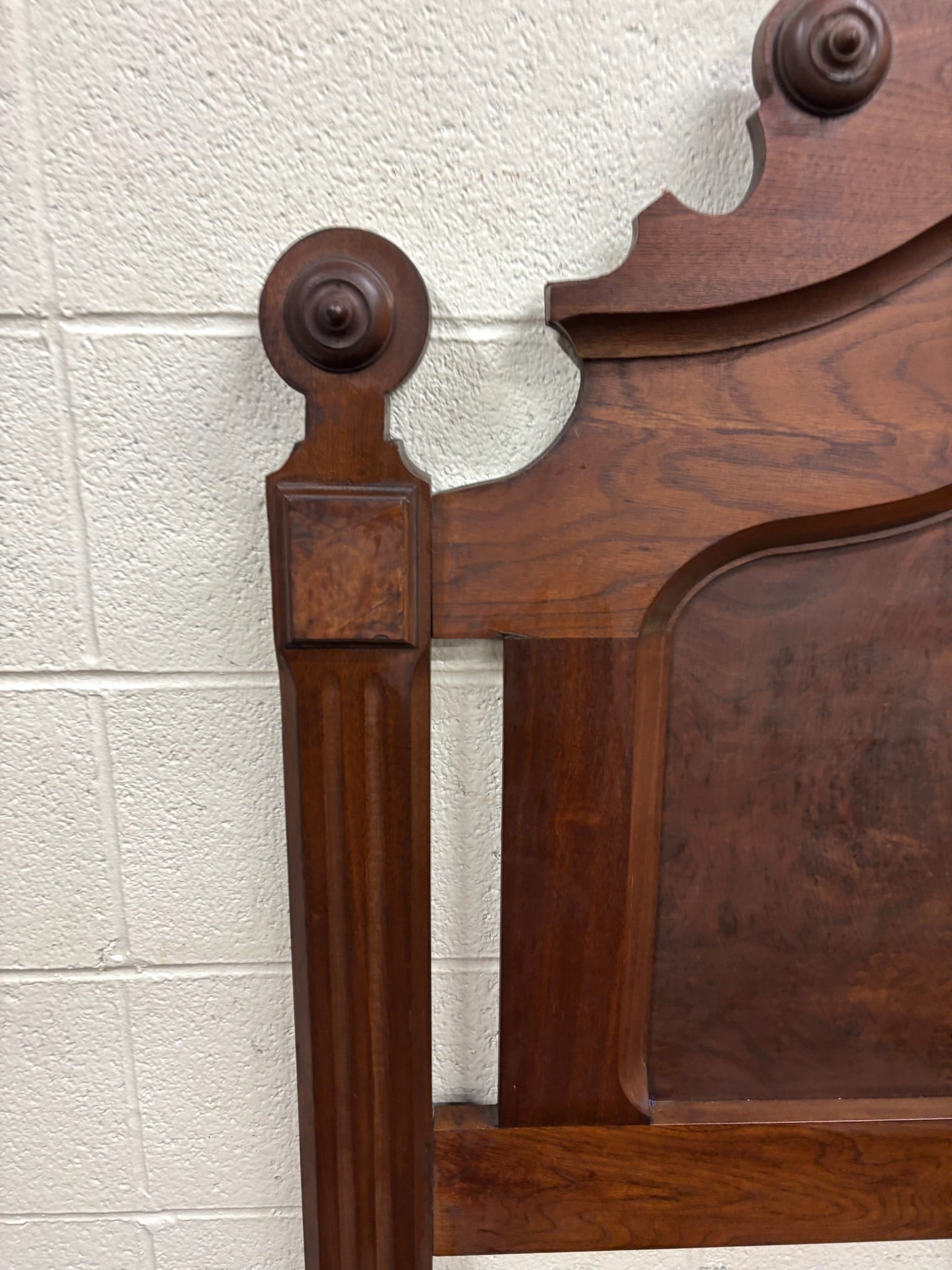 Antique Full Size Victorian Eastlake Monumental High Back Carved Walnut Bed