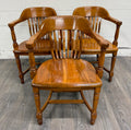 Vintage Colonial Revival Library Lawyer Banker Jury Chairs - Set of 3
