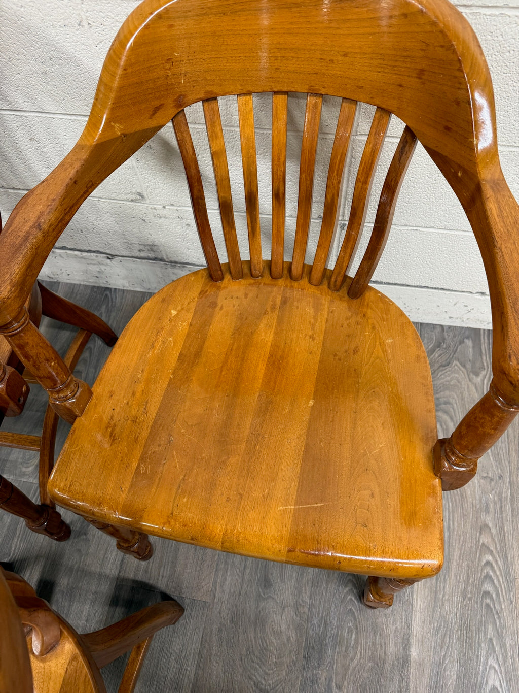 Vintage Colonial Revival Library Lawyer Banker Jury Chairs - Set of 3