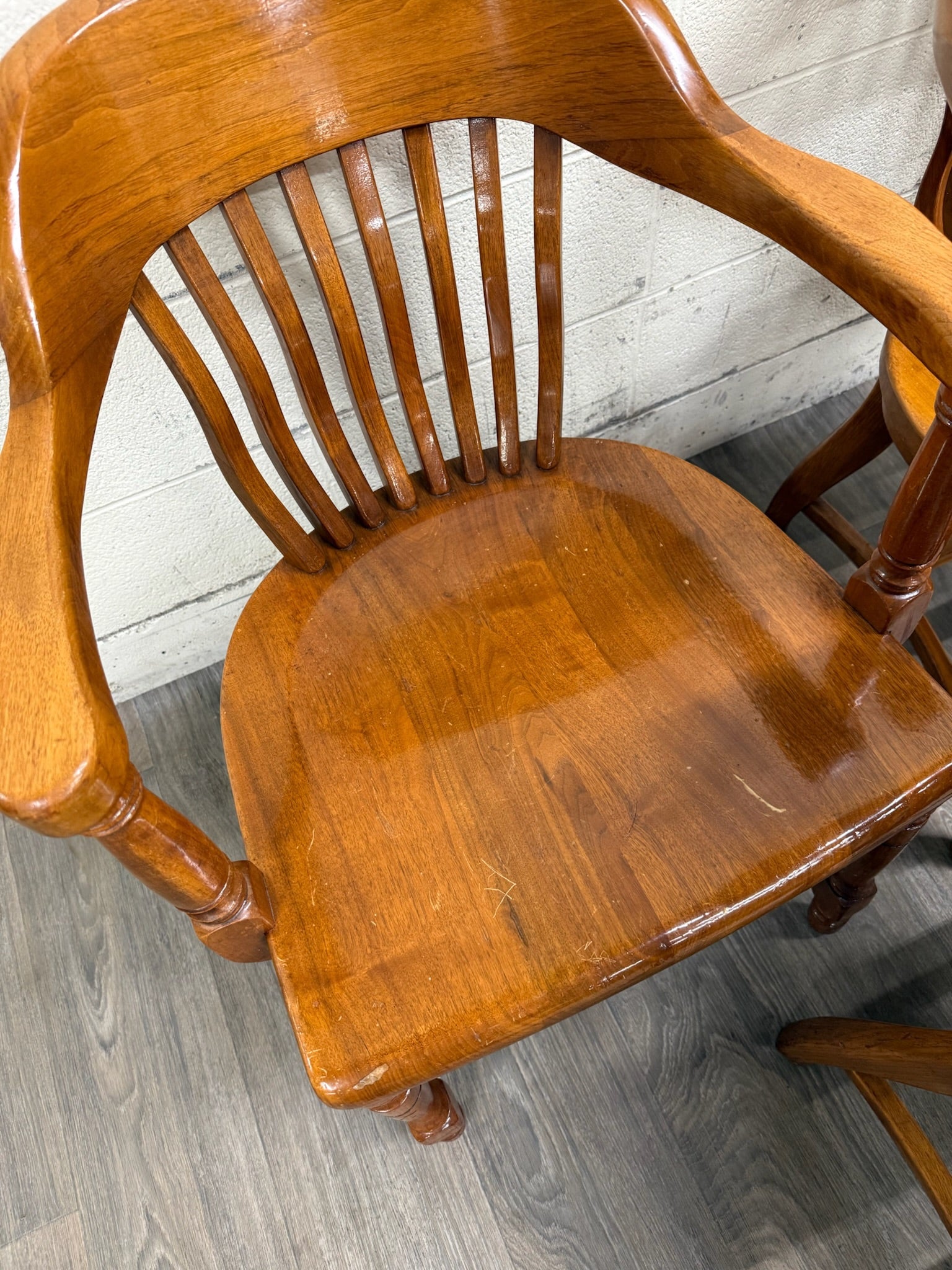 Vintage Colonial Revival Library Lawyer Banker Jury Chairs - Set of 3
