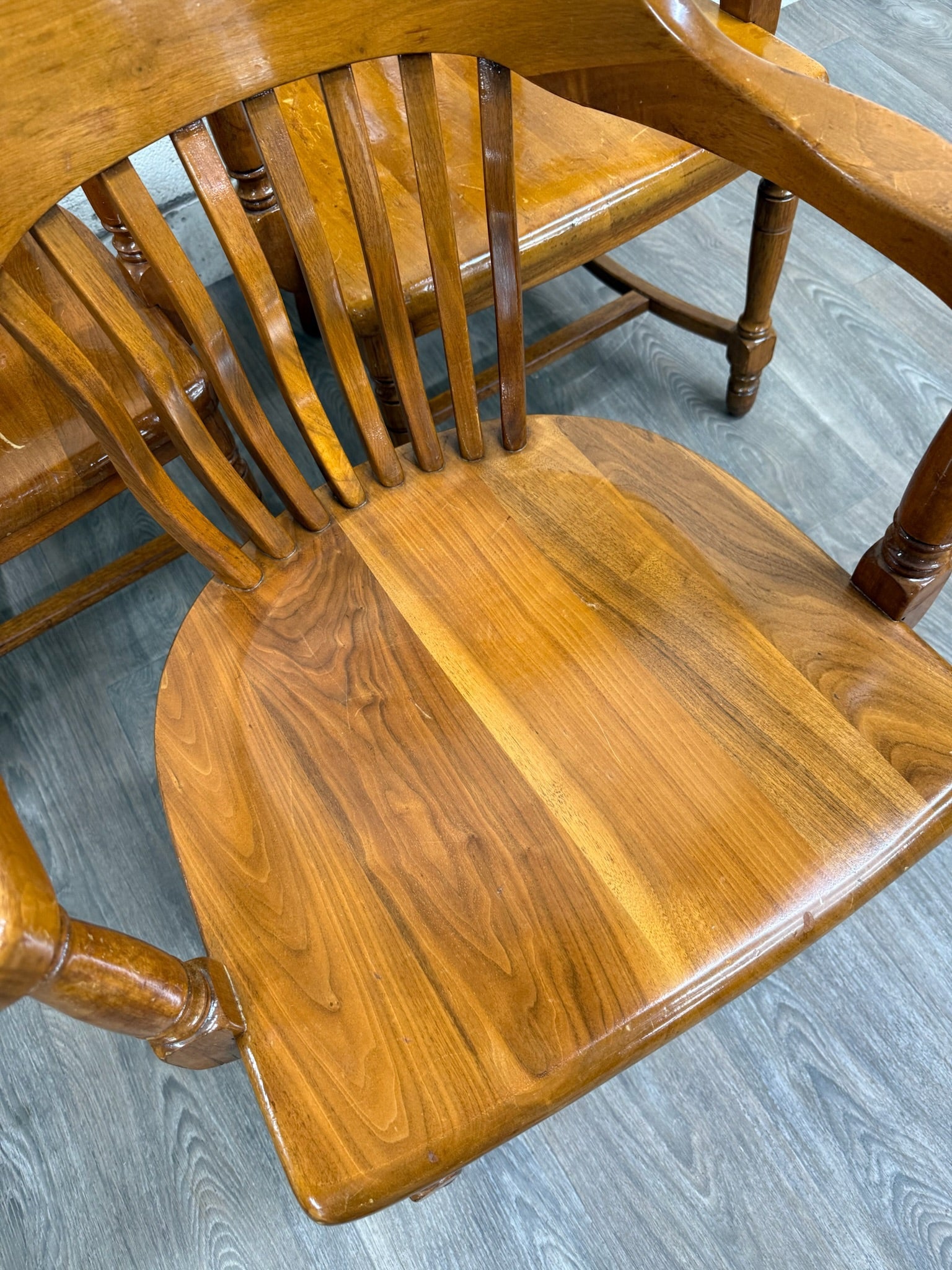 Vintage Colonial Revival Library Lawyer Banker Jury Chairs - Set of 3