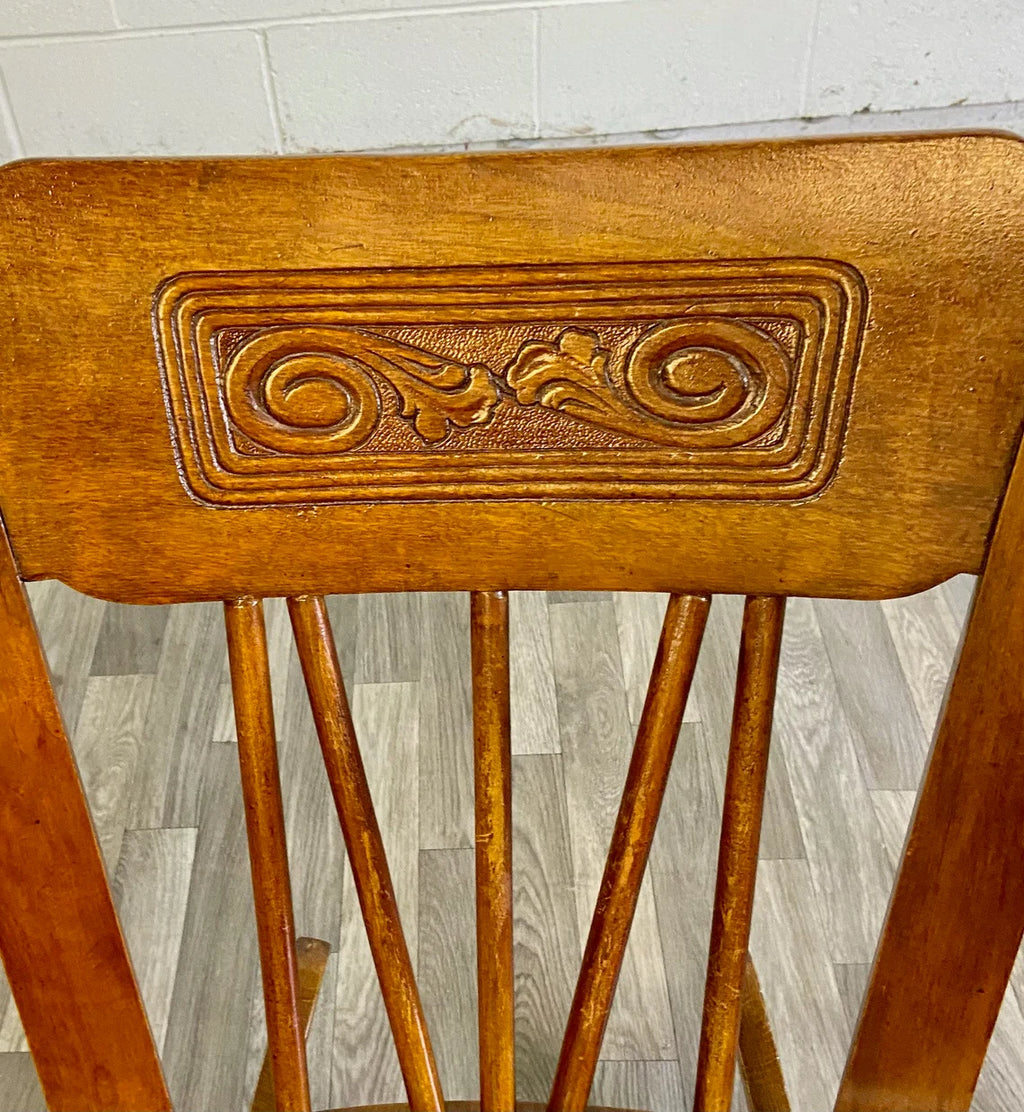 Vintage or Antique Victorian Style Pressed Back Spindle Rocking Chair