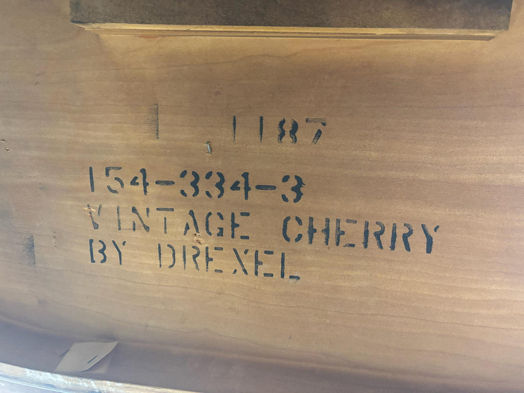 Vintage Drexel Georgian Style Cherry Double Pedestal Dining Table