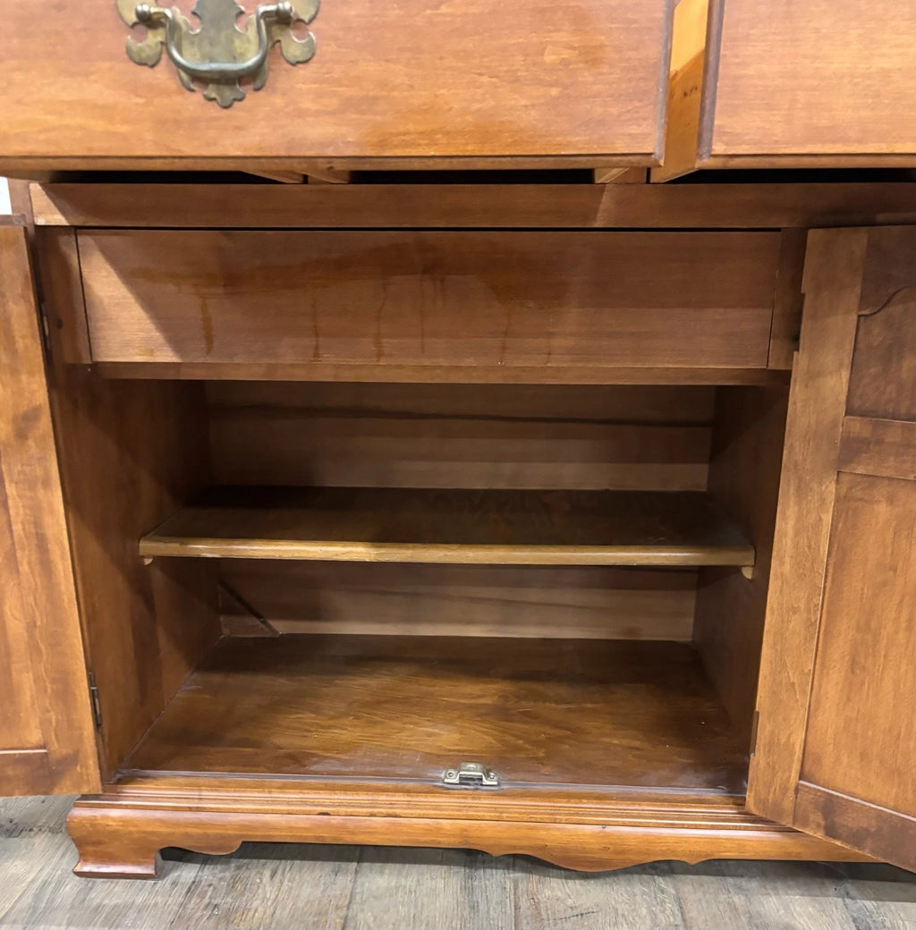 Vintage Tell City Young Republic Colonial China Cabinet Buffet Hutch and Cupboard