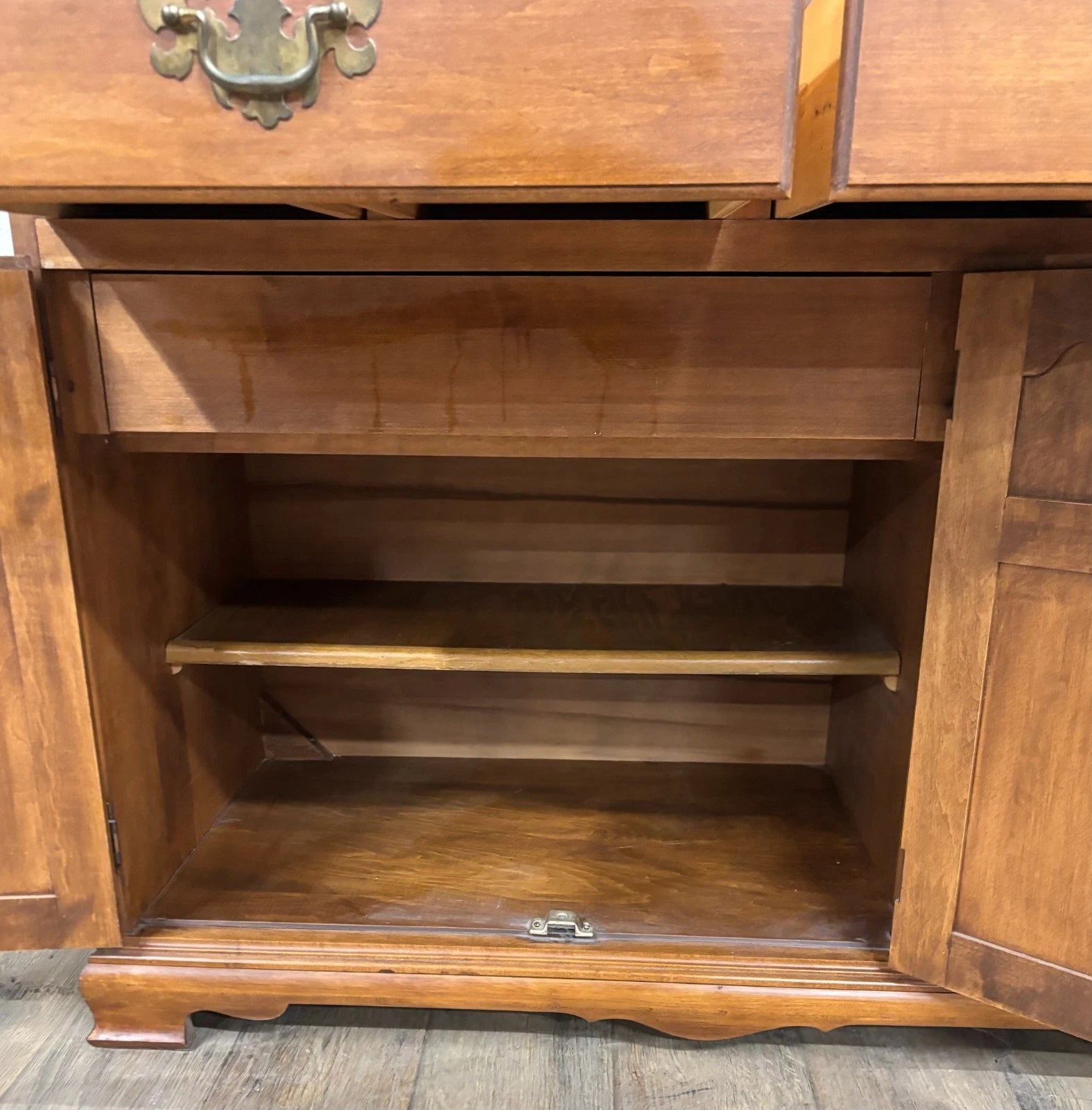 Vintage Tell City Young Republic Colonial China Cabinet Buffet Hutch and Cupboard